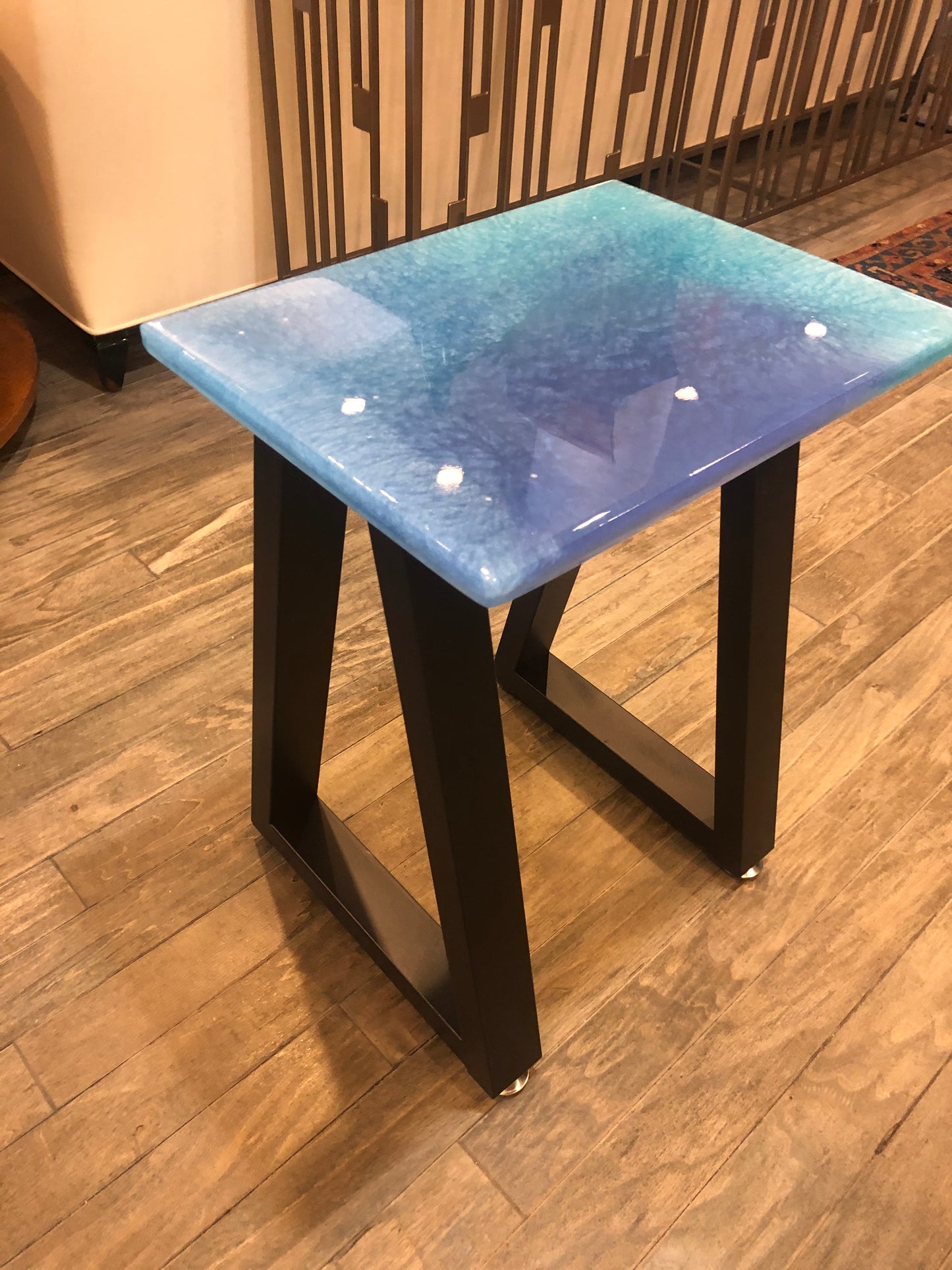 Blue Resin Stool/Table (23987)