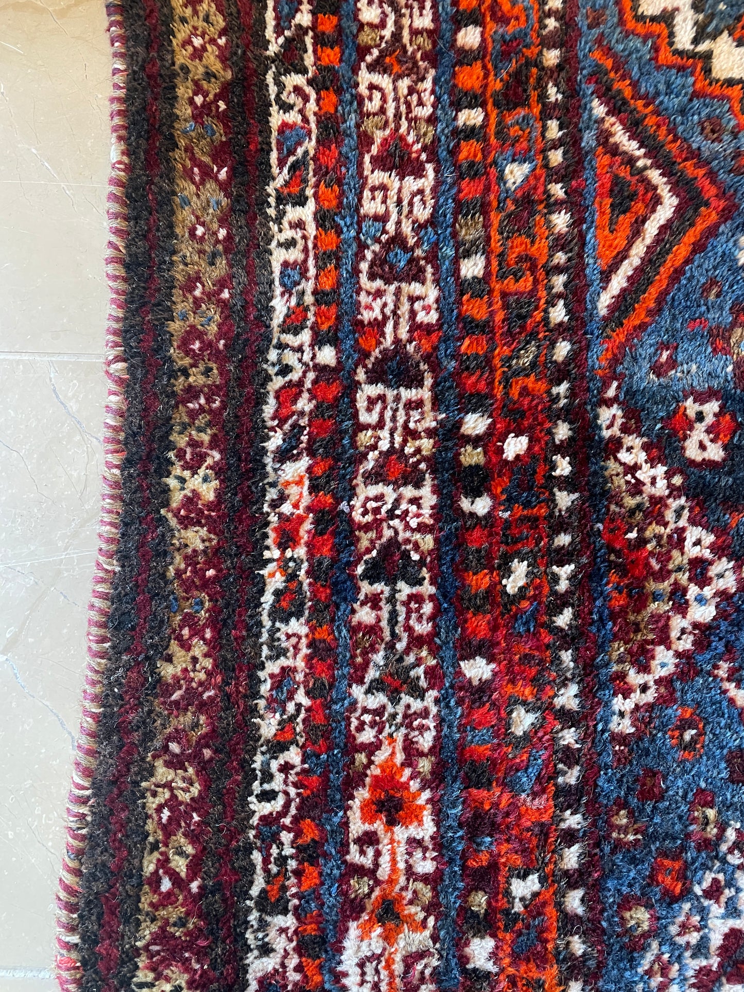 Vintage Tribal Afghan Rug, AS IS (Approx. 7x10.5) (0KL002)