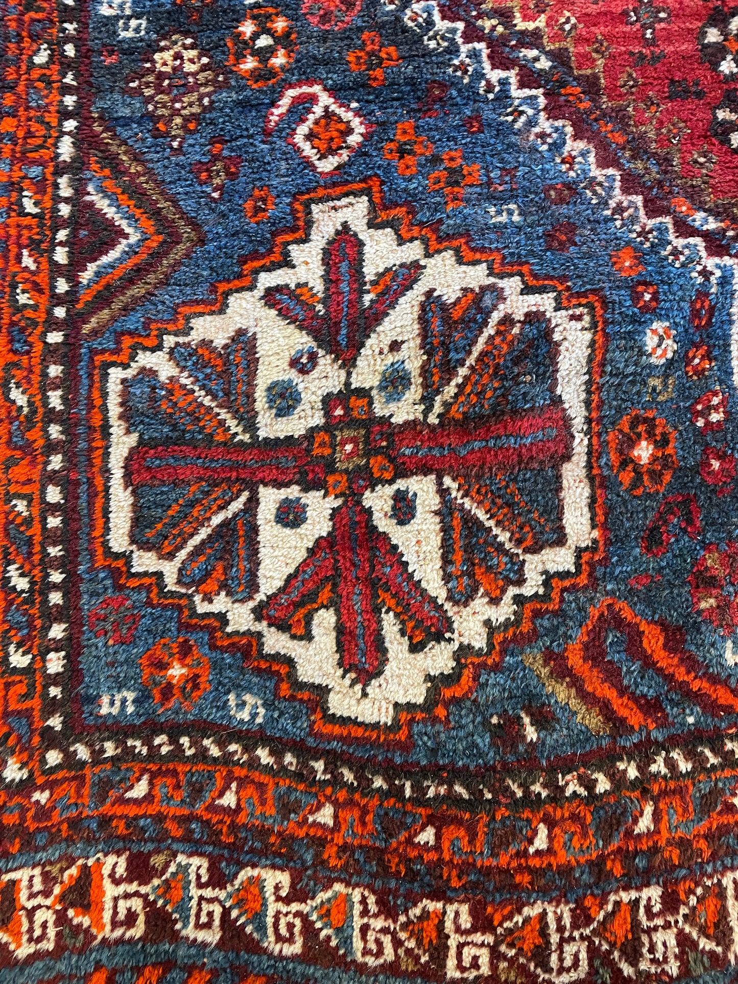 Vintage Tribal Afghan Rug, AS IS (Approx. 7x10.5) (0KL002)