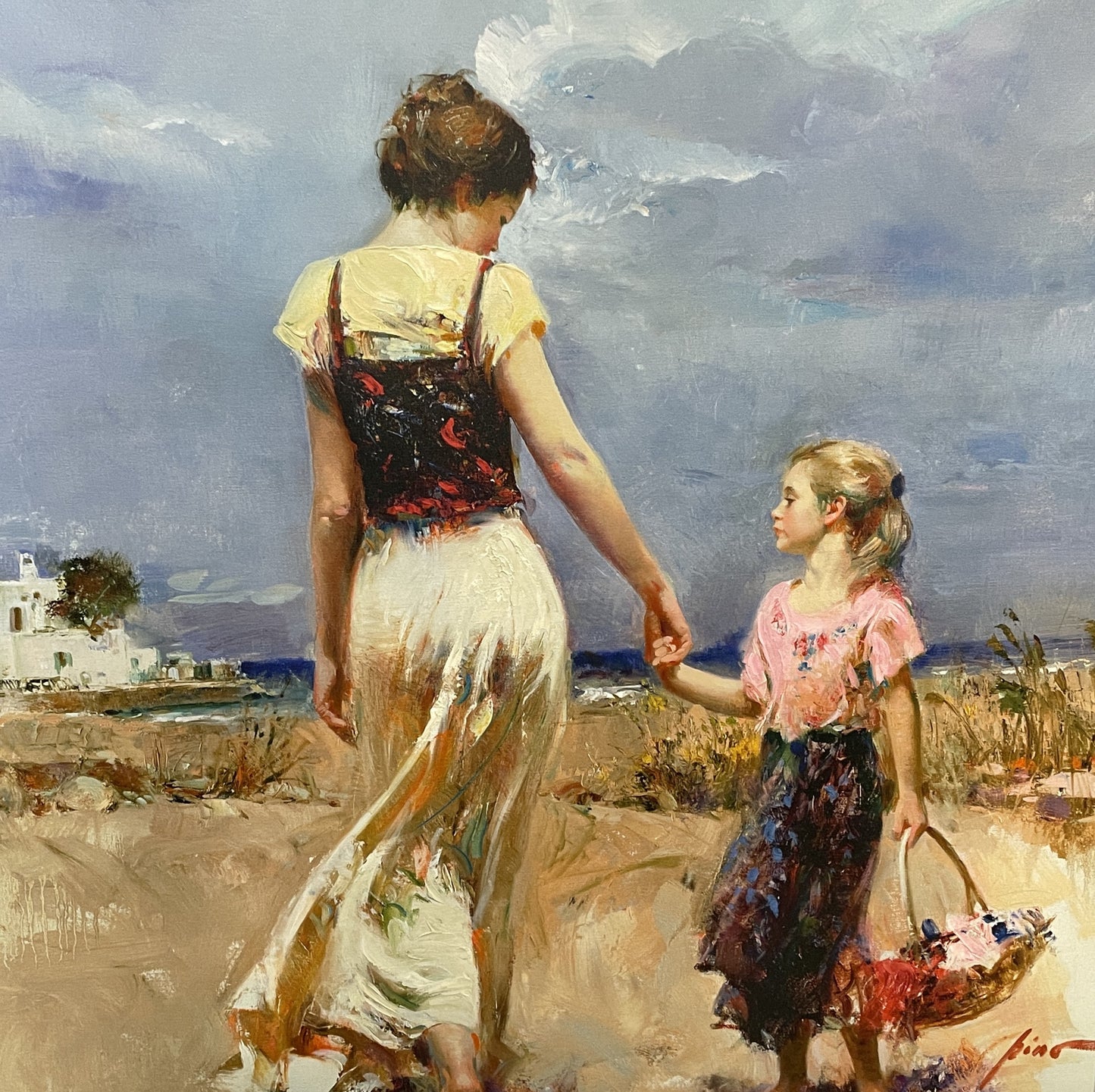 Pino Daeni "Let's Go Home" Hand Embellished Print on Canvas with Certificate (0OC001)
