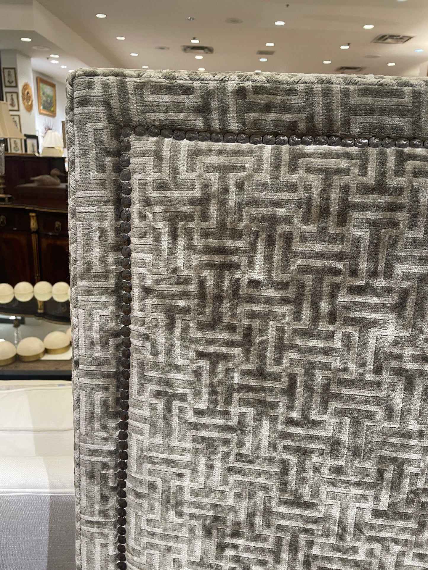 Lee Industries Upholstered Geometric Pattern King Bed (03N001)