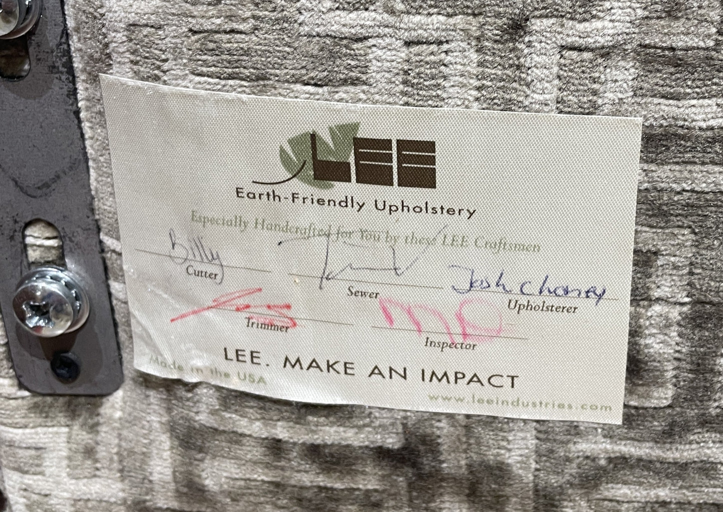 Lee Industries Upholstered Geometric Pattern King Bed (03N001)