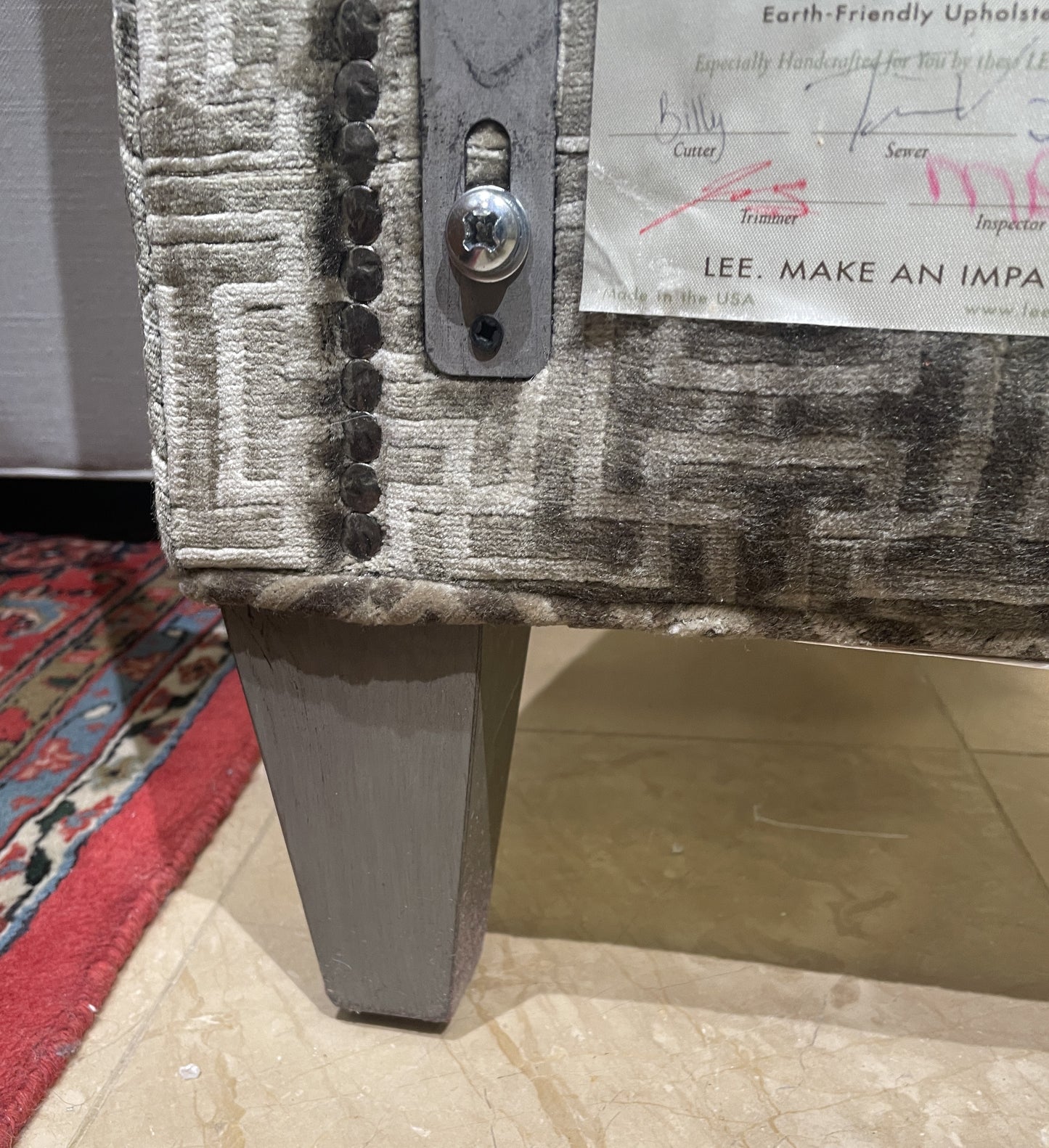 Lee Industries Upholstered Geometric Pattern King Bed (03N001)