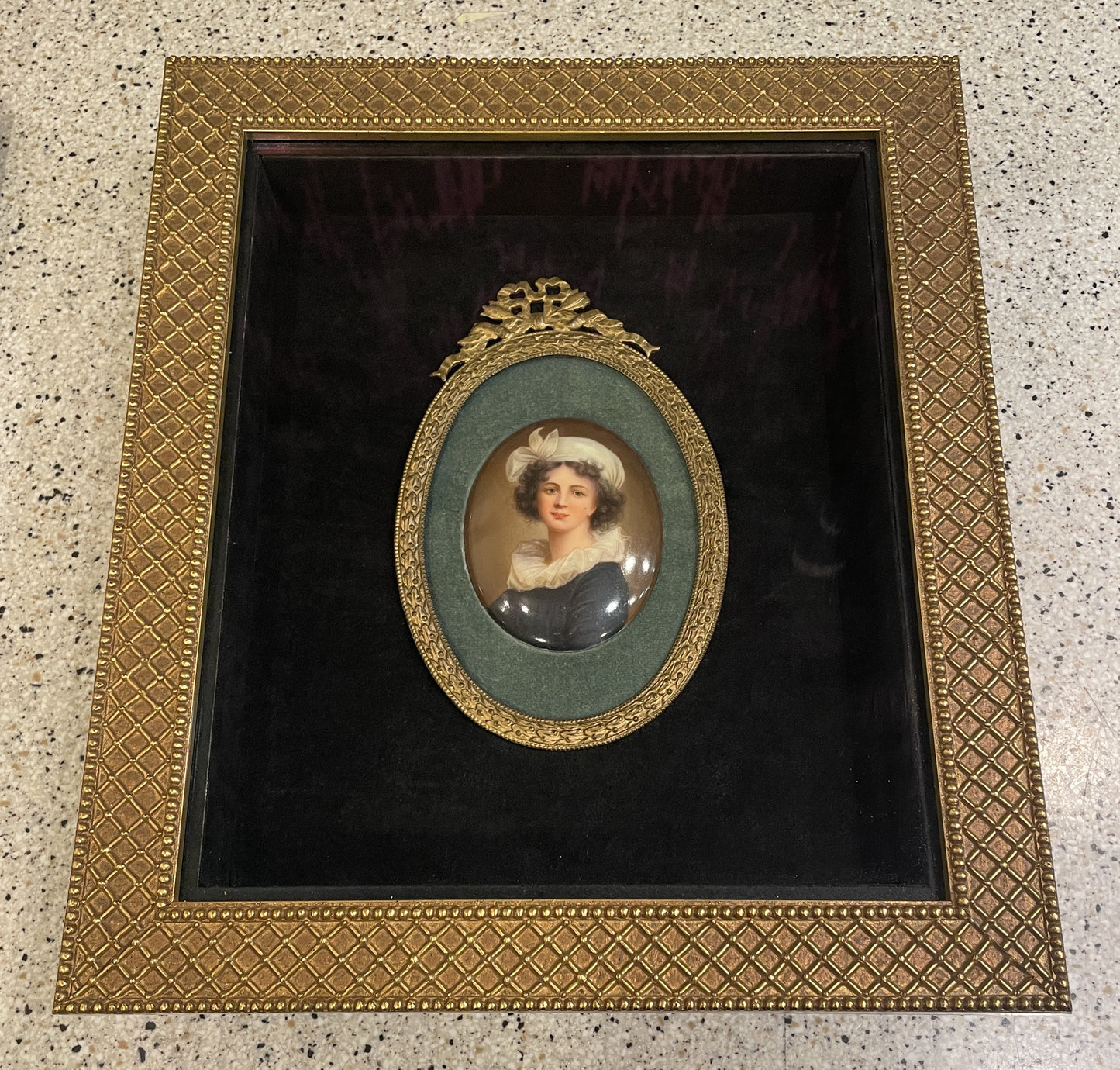 Hand-Painted Porcelain Miniature after Elisabeth Vigee Le Brun, Antique (0DC003)