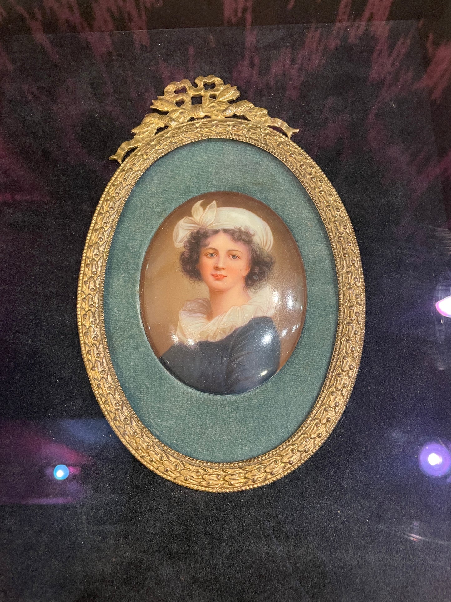 Hand-Painted Porcelain Miniature after Elisabeth Vigee Le Brun, Antique (0DC003)