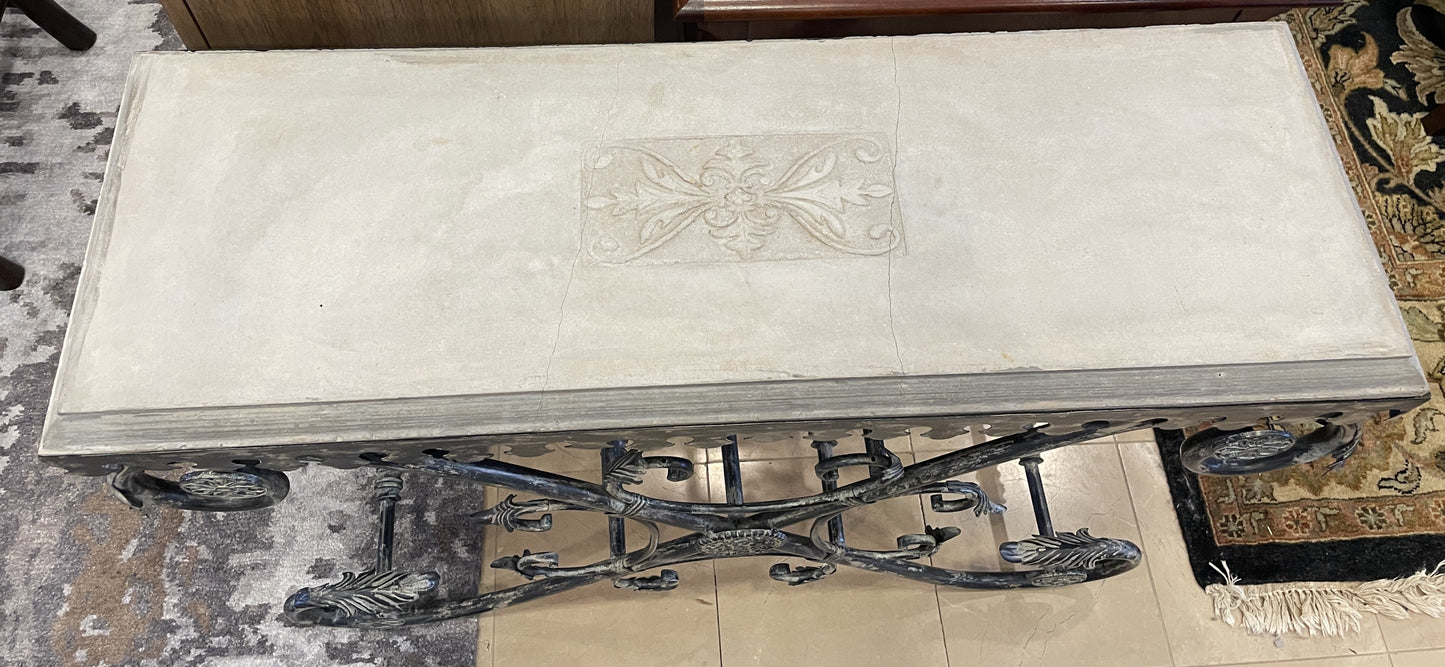 French Pastry Table Reproduction with Cement Top, as is (0G0015)