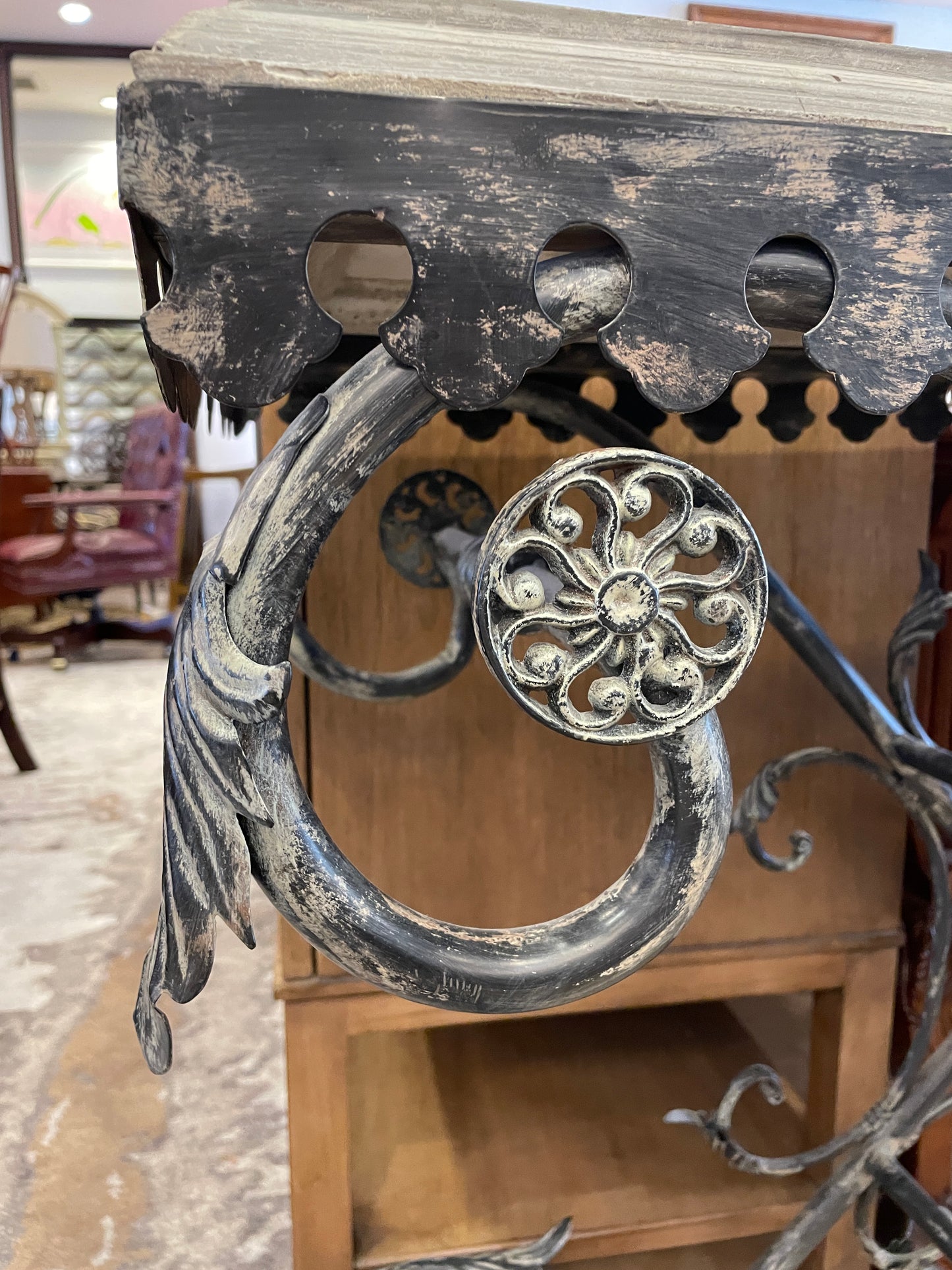 French Pastry Table Reproduction with Cement Top, as is (0G0015)