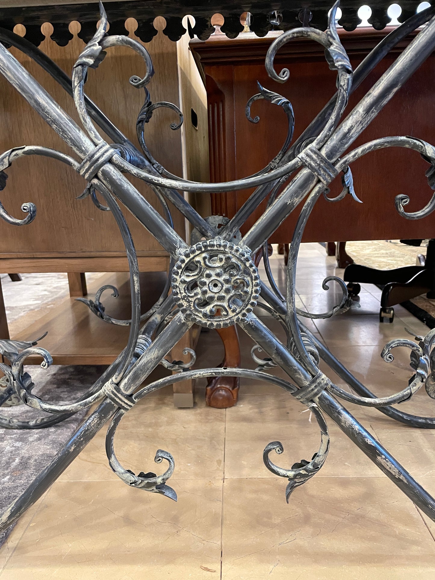 French Pastry Table Reproduction with Cement Top, as is (0G0015)