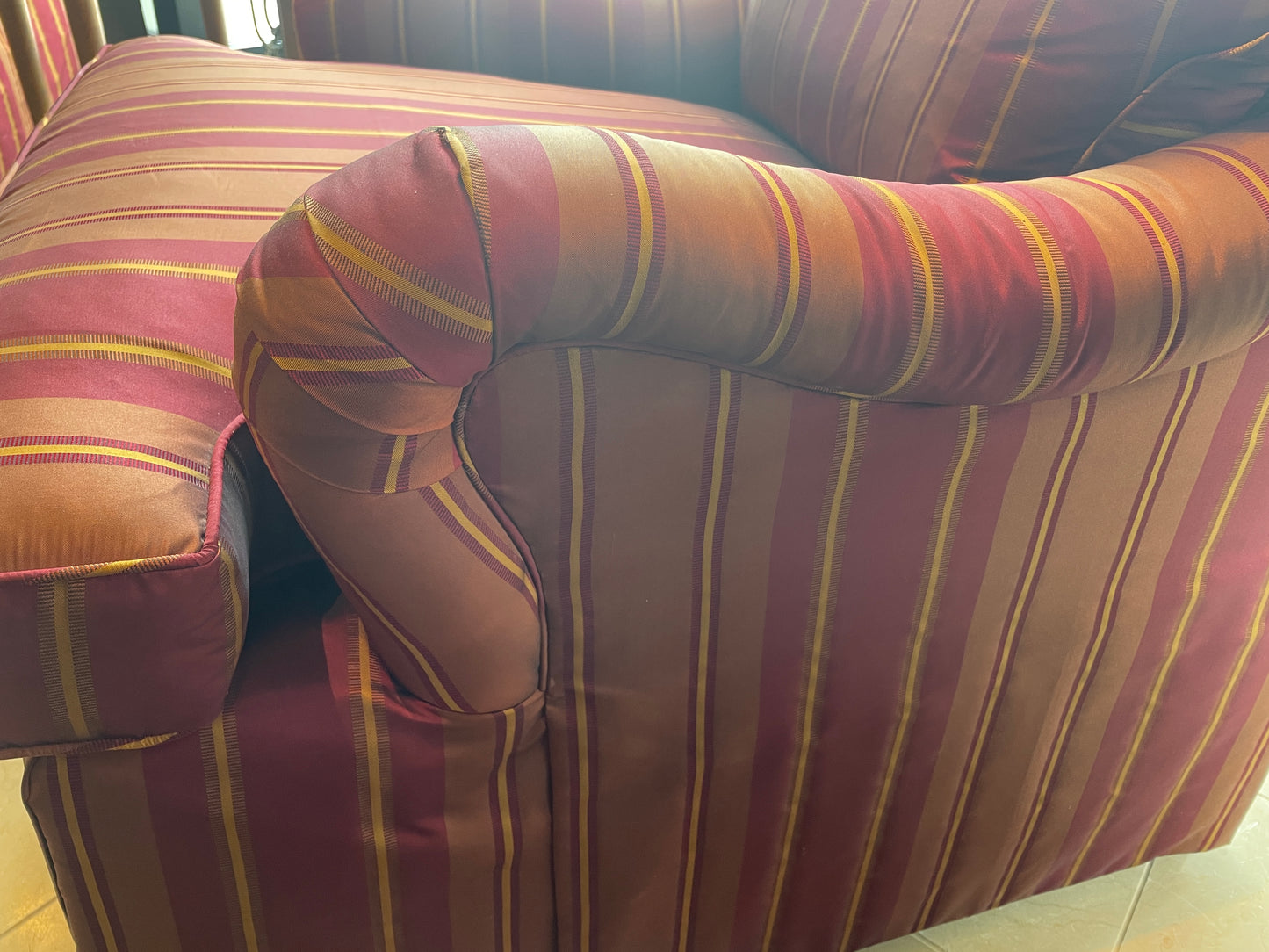 Baker Arm Chair, striped (Two available 0OF002, 0OF003)