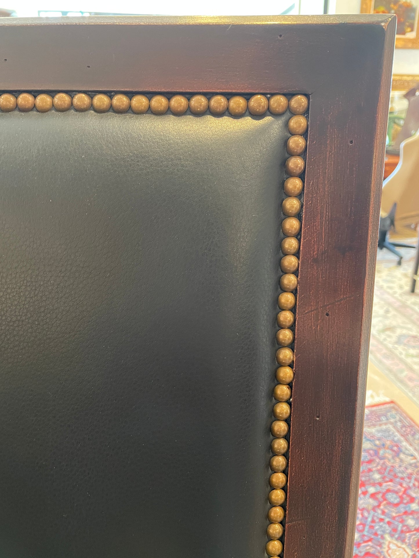 Reproduction Leather Barley Twist French Renaissance chair (Two Available) (0G0019)