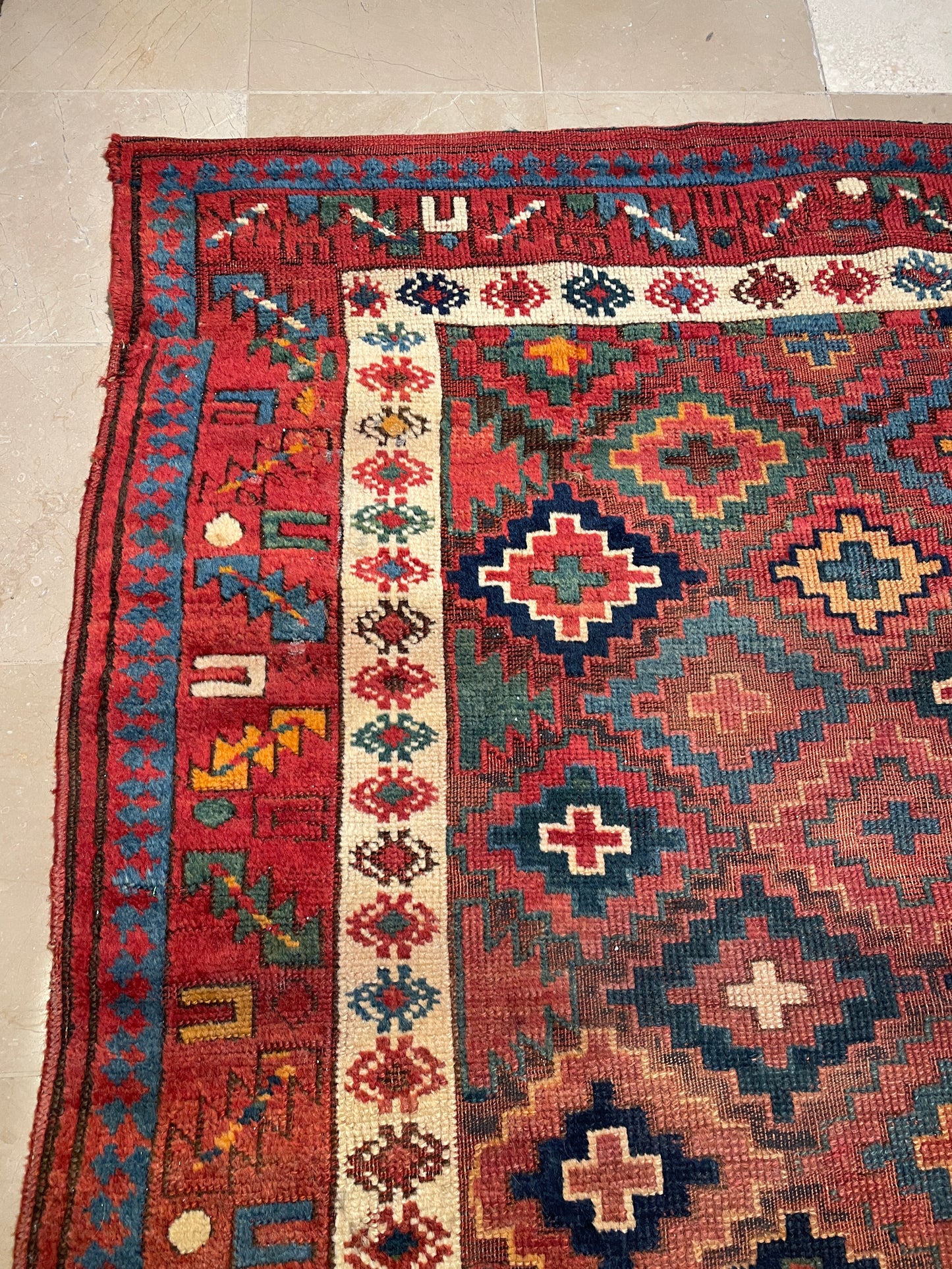 Naturally Dyed Antique Anatolian Runner, Turkish (4'4x8'10) (0JL00B)