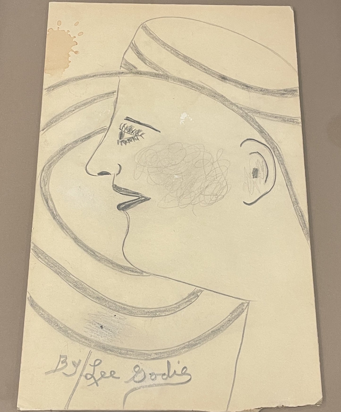 Lee Godie Pencil on Board "Girl Hate" (0A5008)