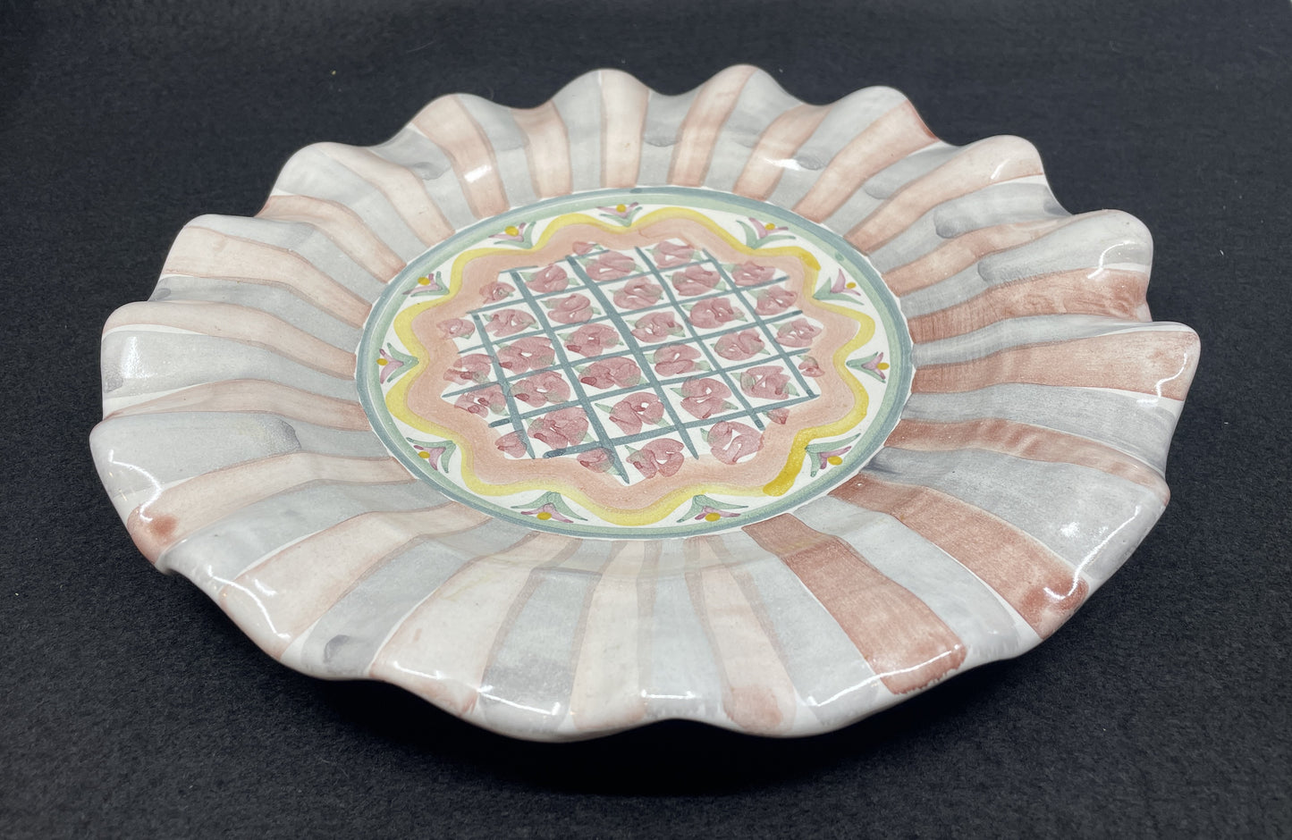 Mackenzie-Childs Vintage Rose Cottage Fluted Plate (01200D)