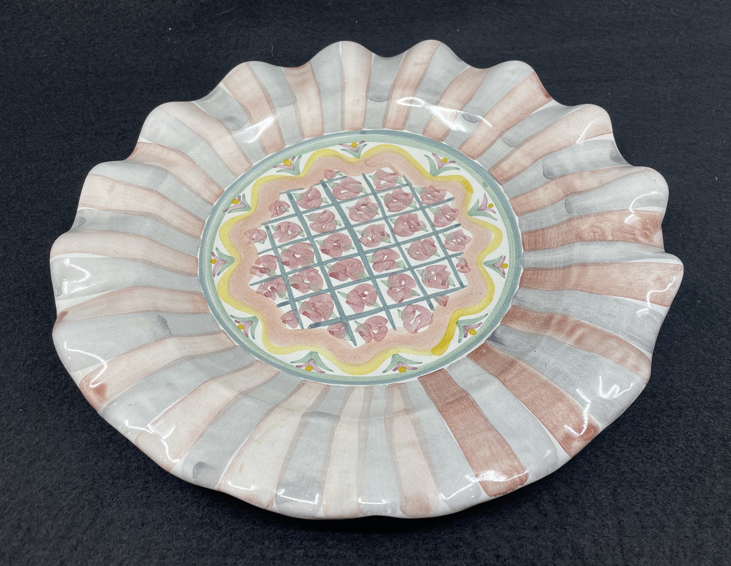 Mackenzie-Childs Vintage Rose Cottage Fluted Plate (01200D)
