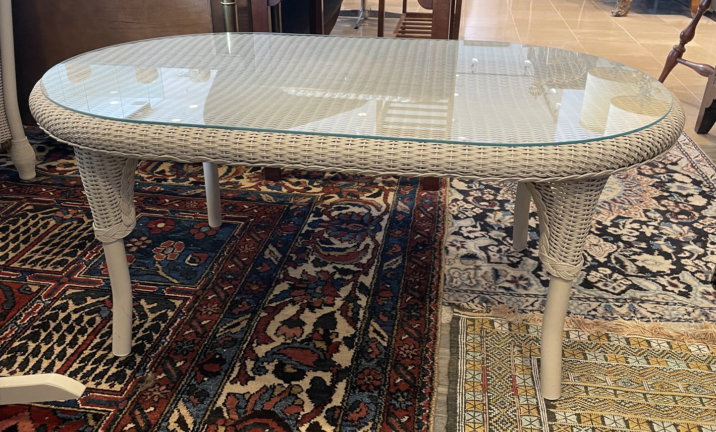 Lloyd Flanders "Lloyd Loom"  Wicker Three Season Coffee Table (0OF006)