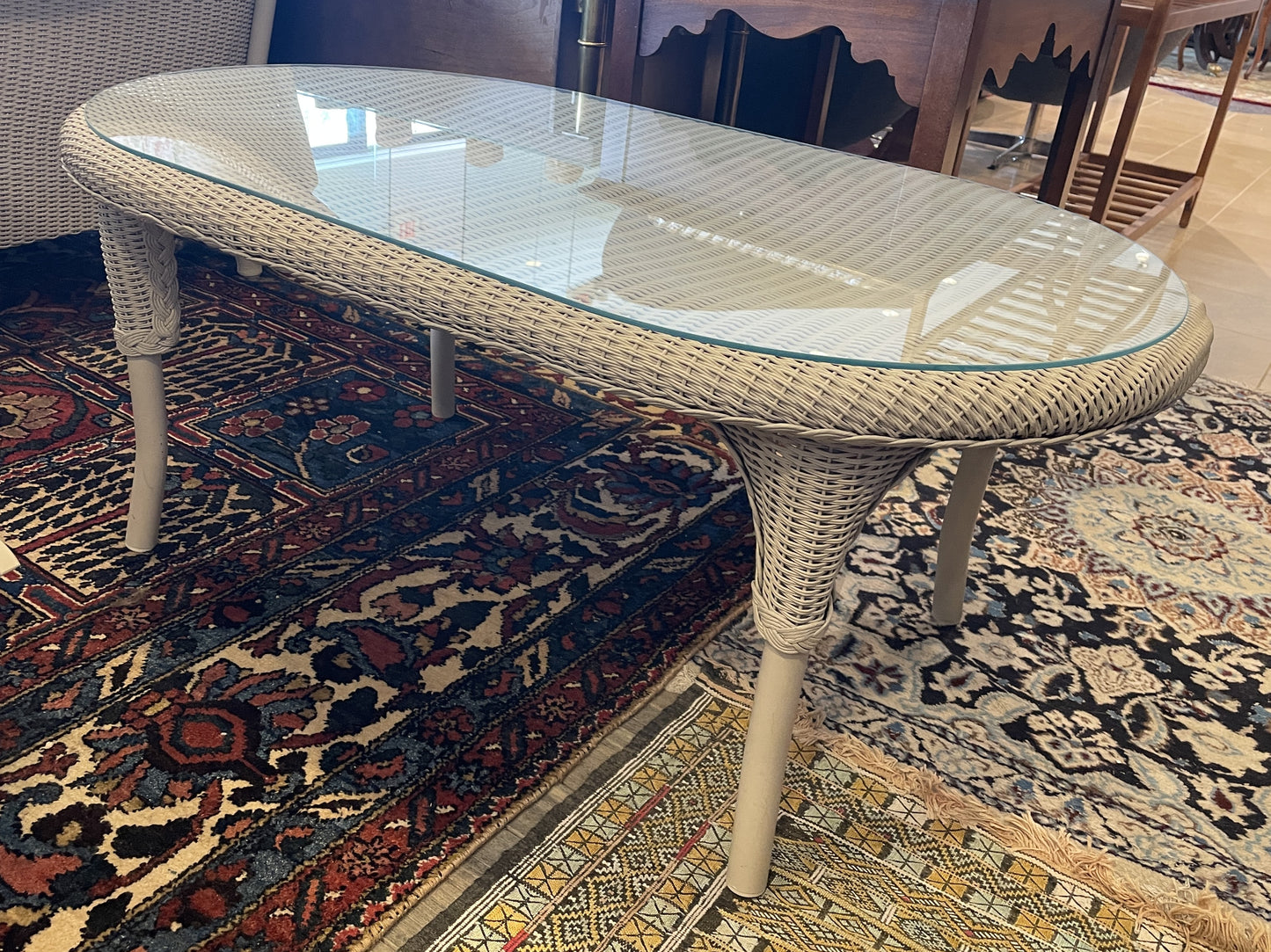 Lloyd Flanders "Lloyd Loom"  Wicker Three Season Coffee Table (0OF006)