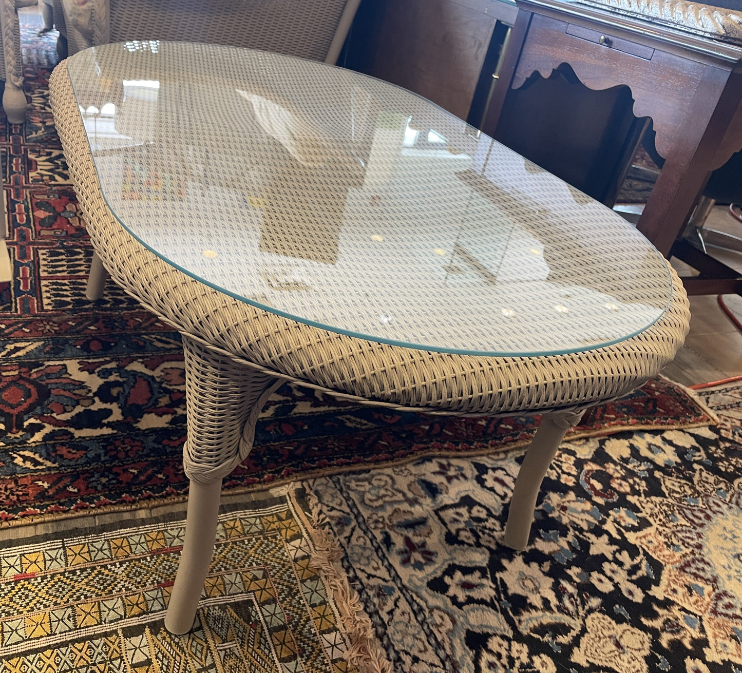 Lloyd Flanders "Lloyd Loom"  Wicker Three Season Coffee Table (0OF006)