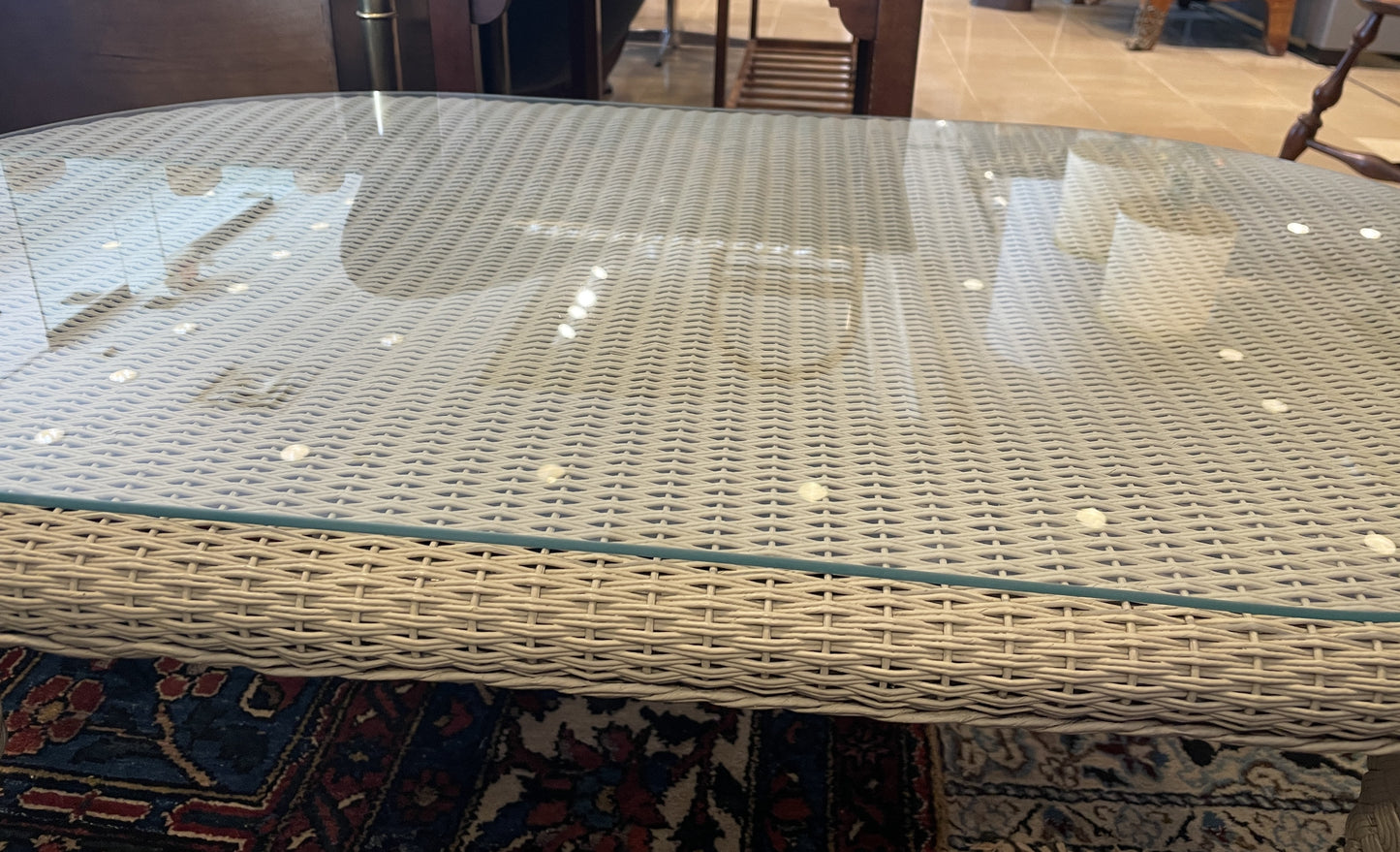 Lloyd Flanders "Lloyd Loom"  Wicker Three Season Coffee Table (0OF006)