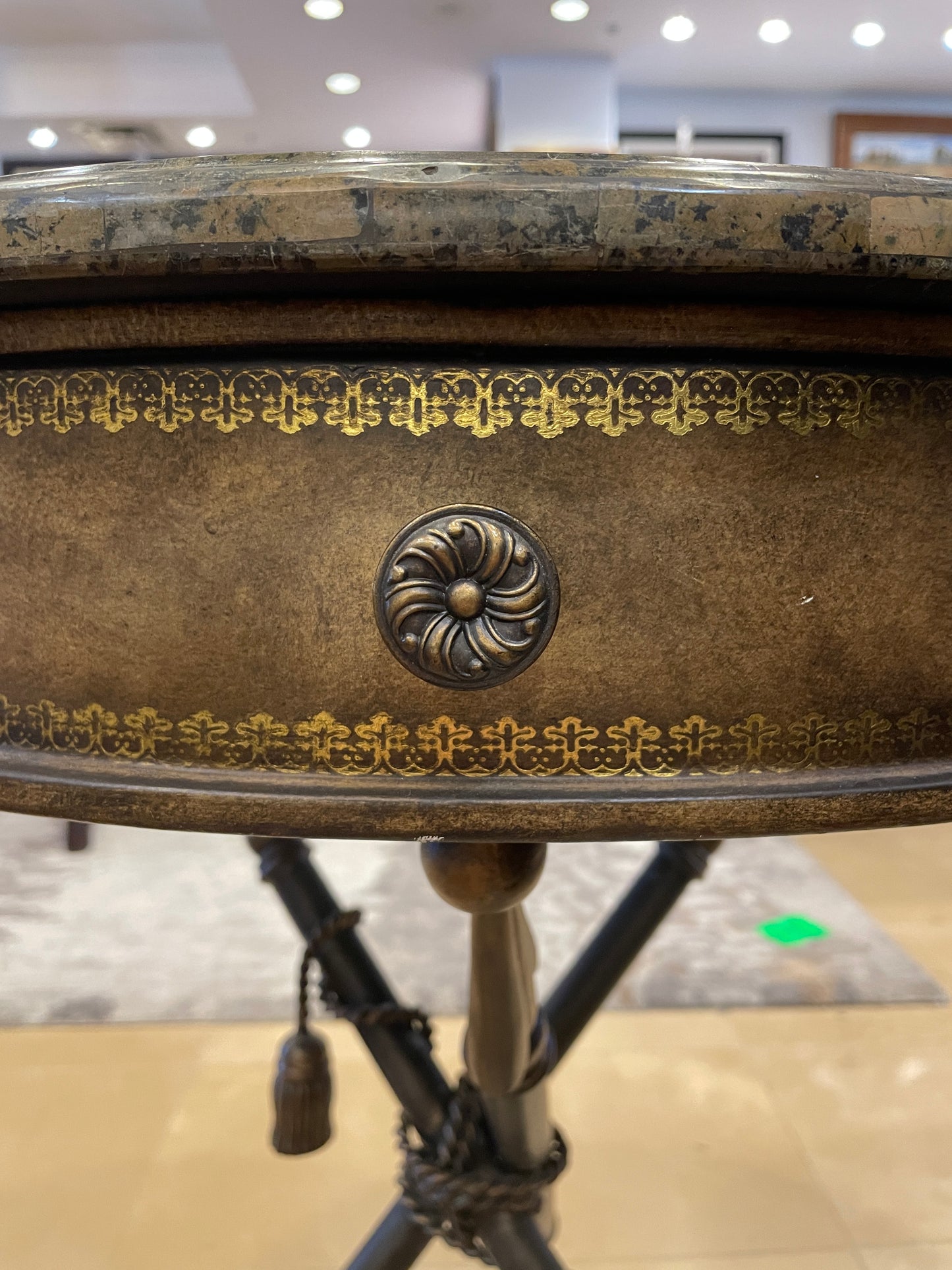 Outlook Faux Stone Round end table, AS IS (0GW00A)