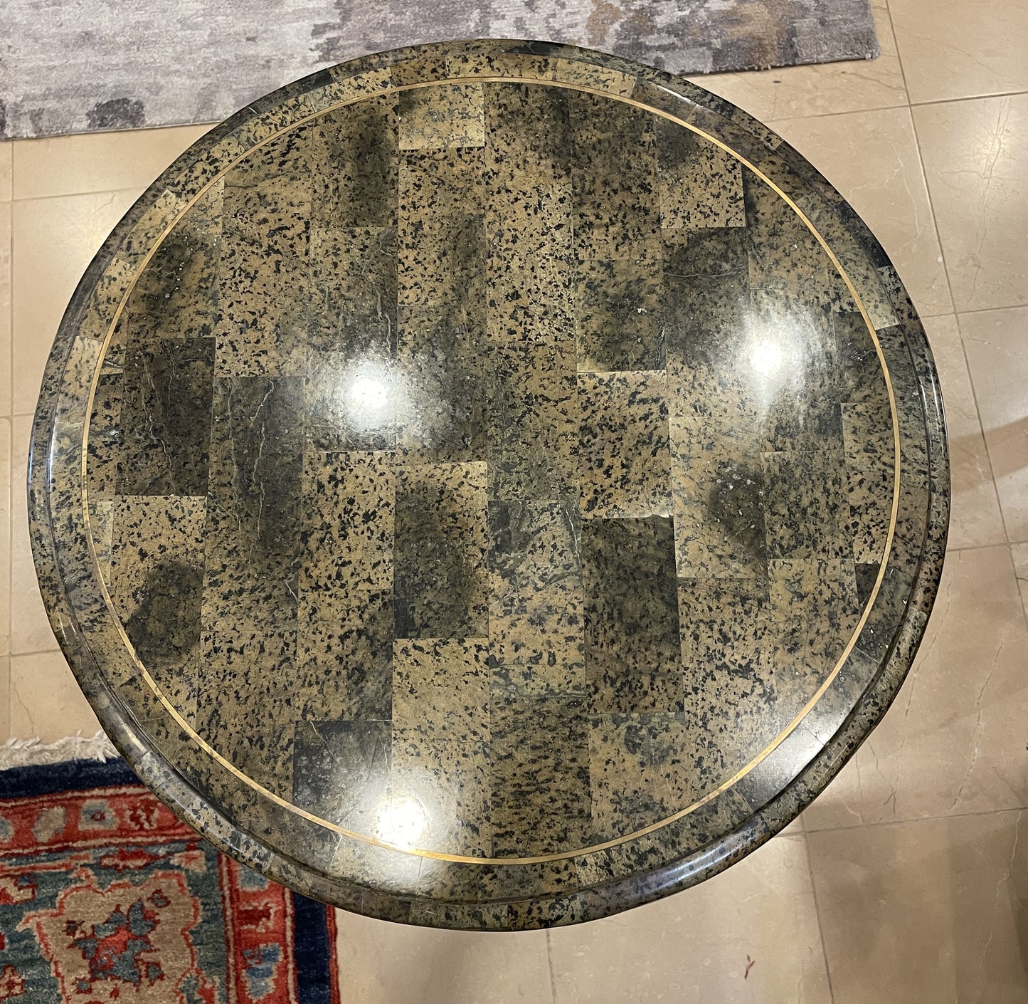 Outlook Faux Stone Round end table, AS IS (0GW00A)