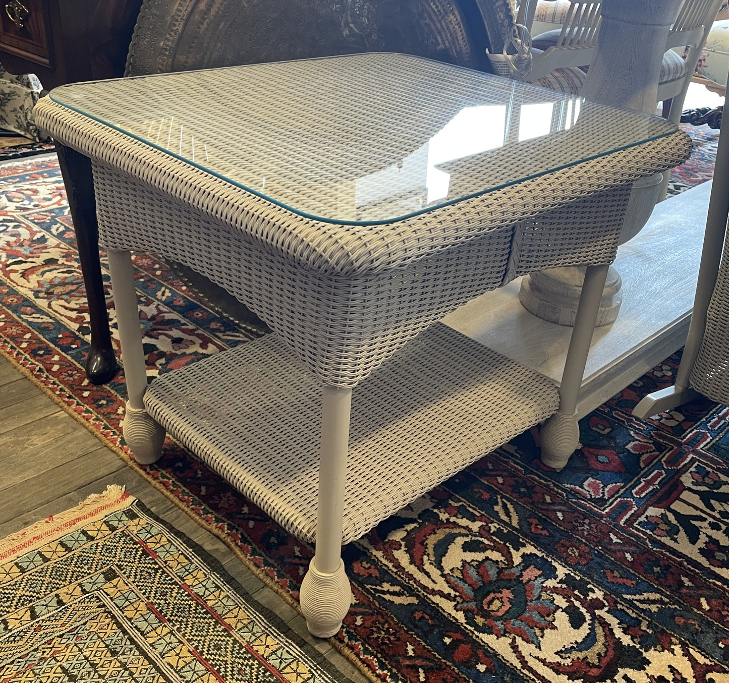 Lloyd Flanders "Lloyd Loom"  Wicker Three Season End Table (0OF007)