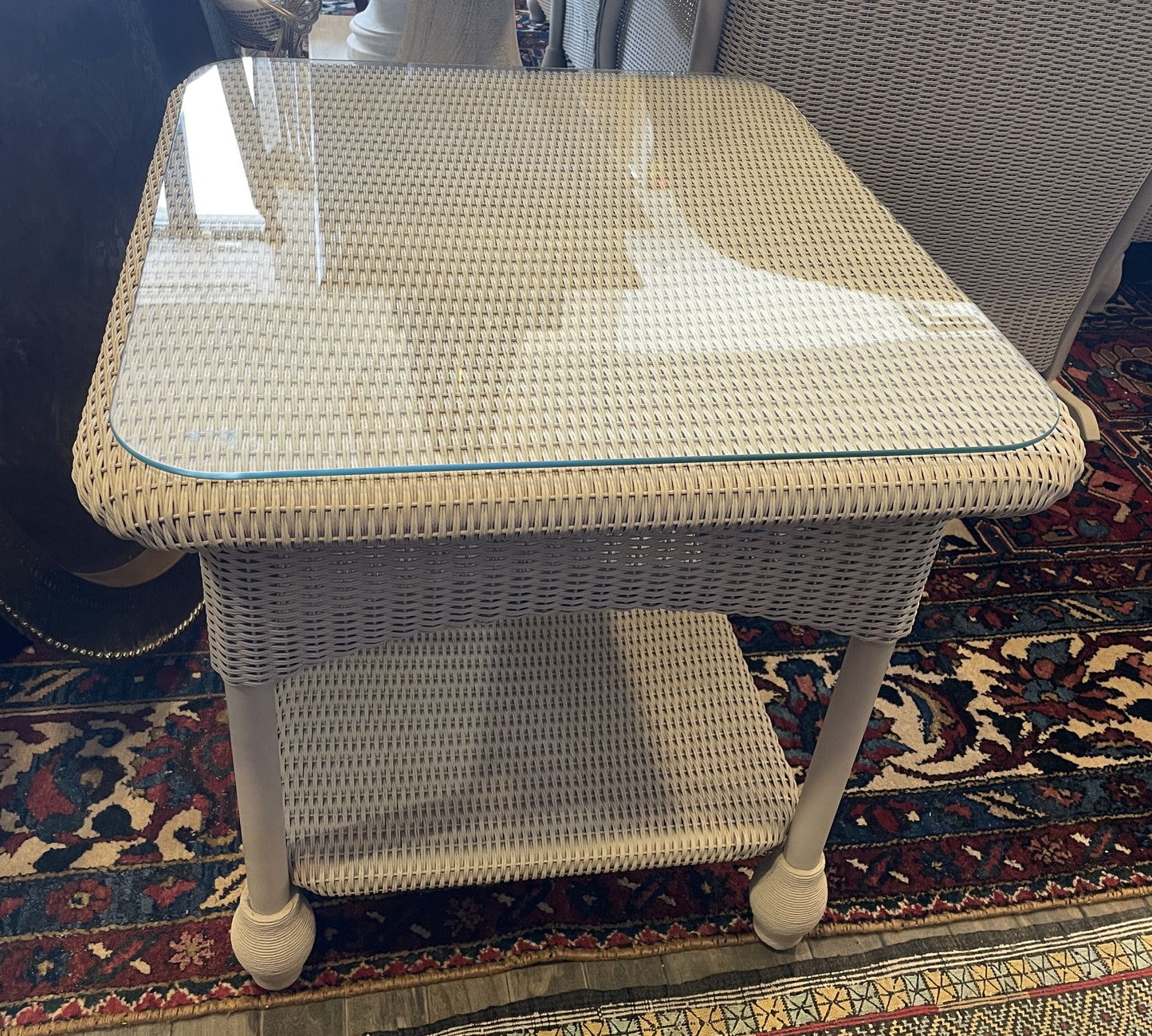 Lloyd Flanders "Lloyd Loom"  Wicker Three Season End Table (0OF007)