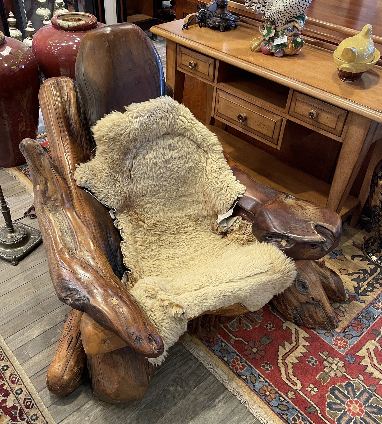 Redwood Sculptural Chair, attr: Daryl Stokes c1970s (0GX002)