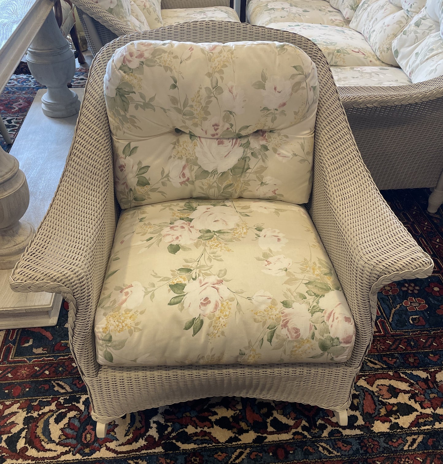 Lloyd Flanders "Lloyd Loom" Wicker Three Season Rocker, Floral (0OF008)