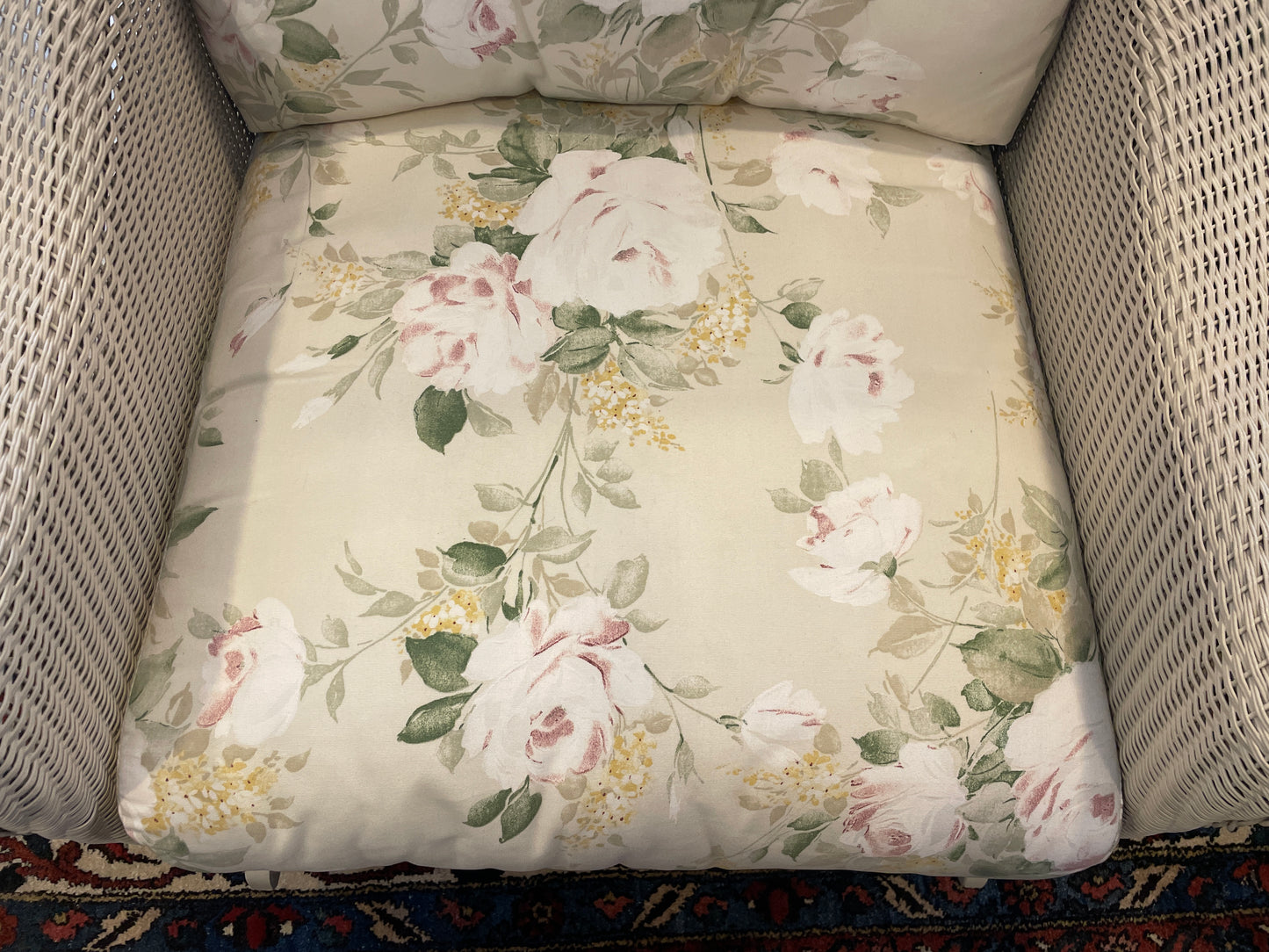 Lloyd Flanders "Lloyd Loom" Wicker Three Season Rocker, Floral (0OF008)