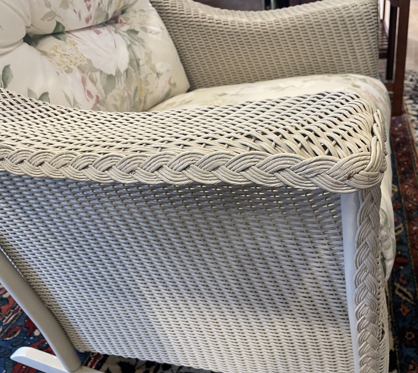 Lloyd Flanders "Lloyd Loom" Wicker Three Season Rocker, Floral (0OF008)