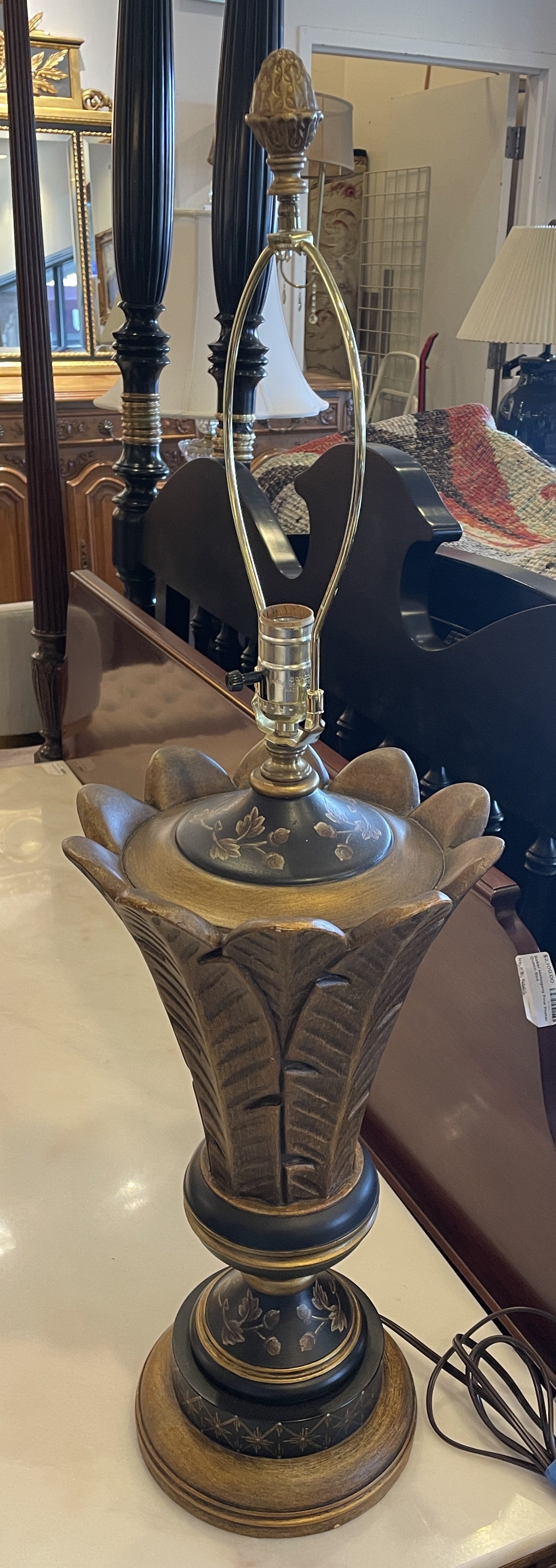 Fern Leaf Resin Lamp, no shade (0KO007)