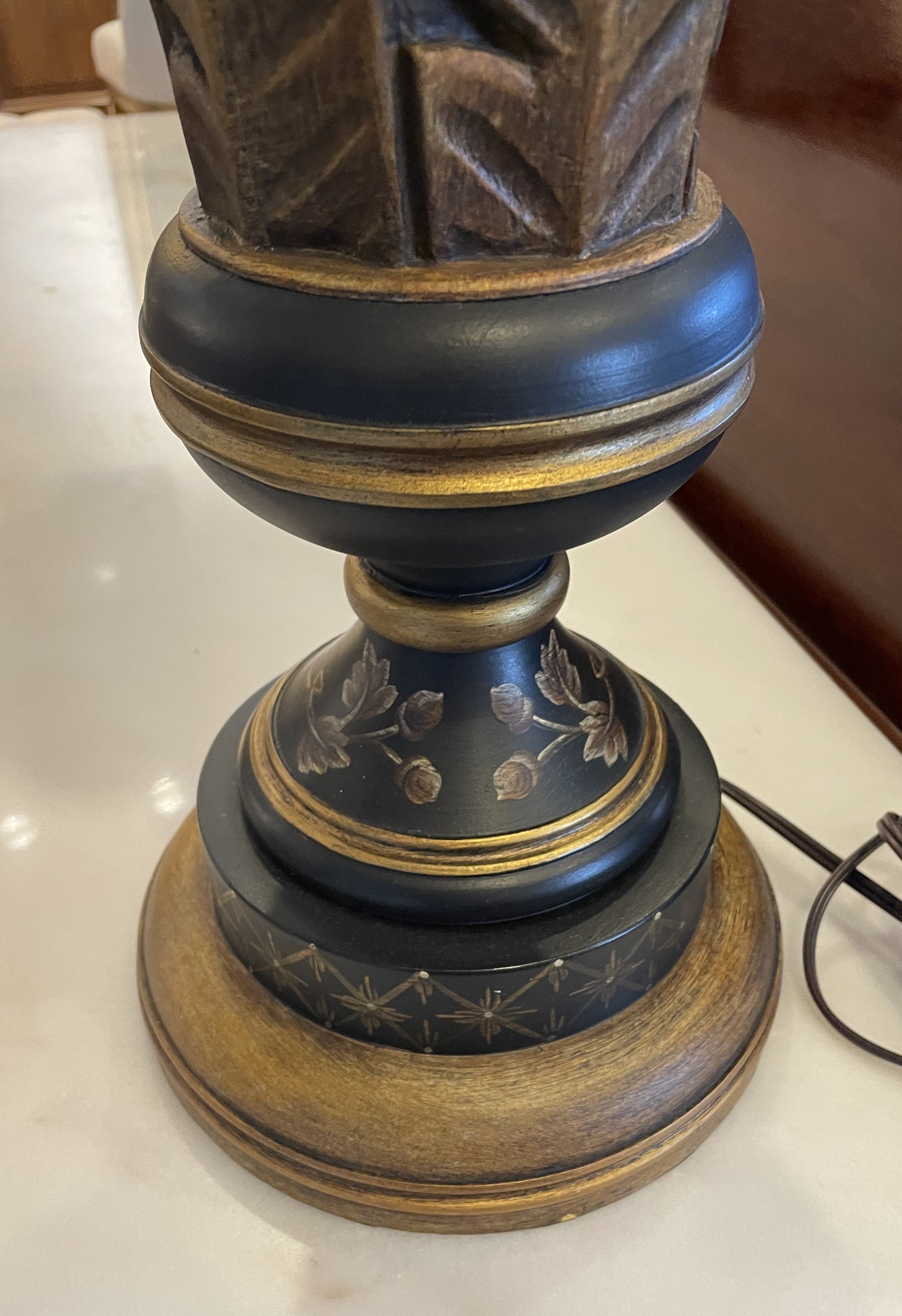 Fern Leaf Resin Lamp, no shade (0KO007)