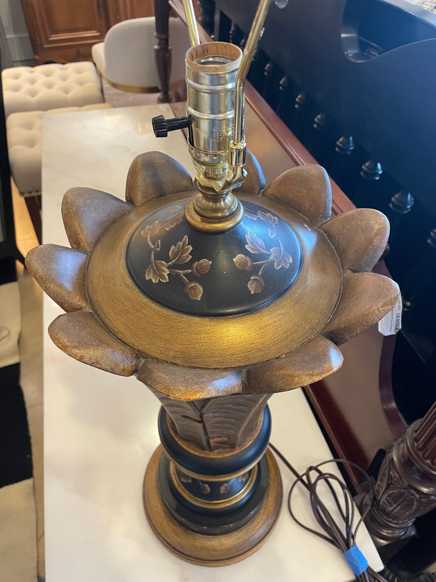 Fern Leaf Resin Lamp, no shade (0KO007)