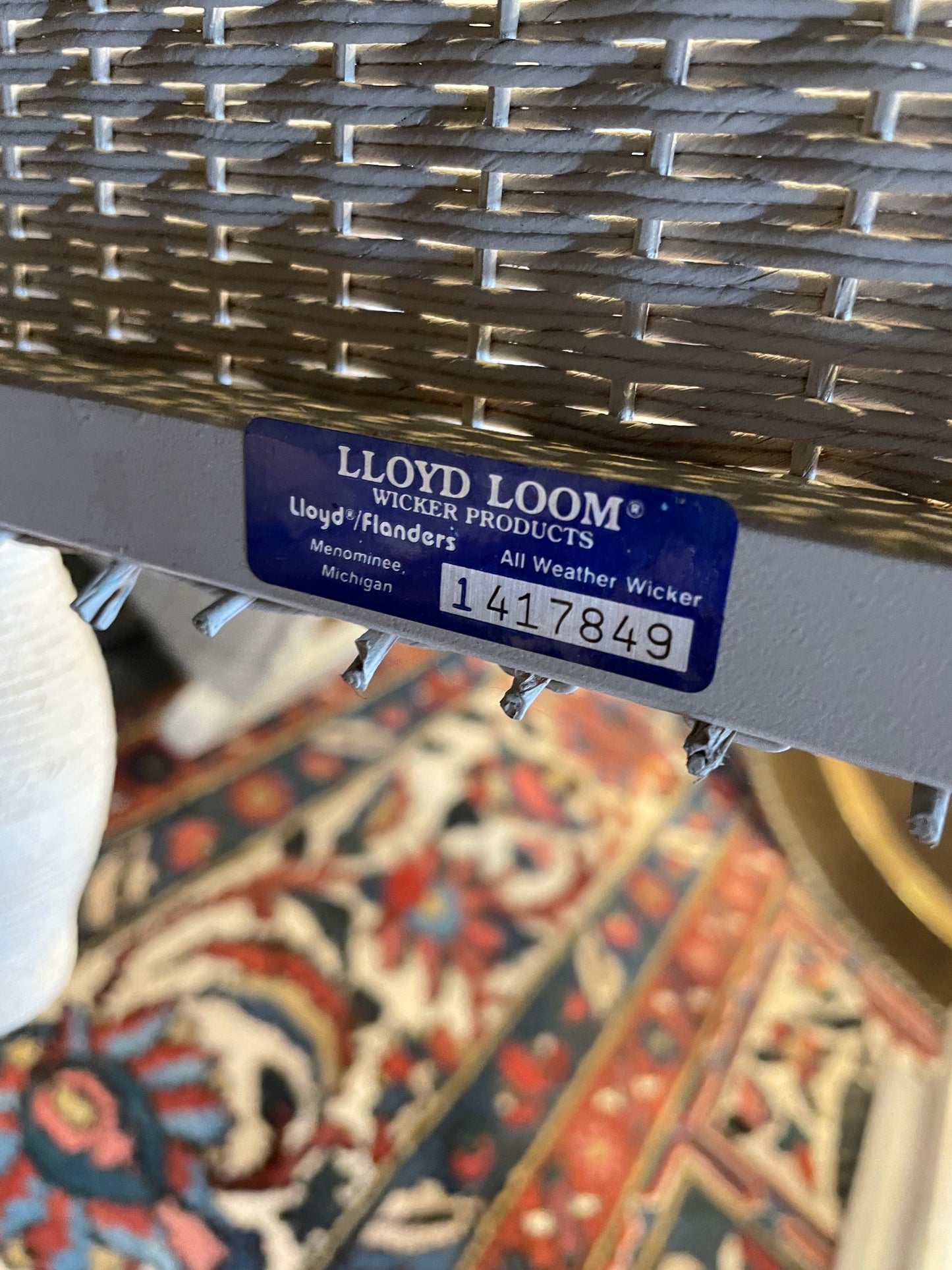 Lloyd Flanders "Lloyd Loom"  Wicker Three Season Loveseat, Floral (0OF005)