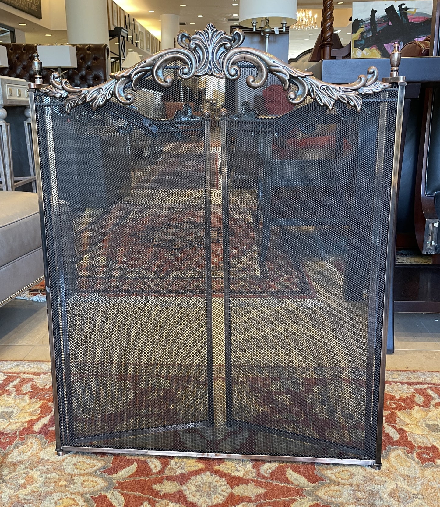 Faux Copper Fireplace Screen (0GW002)