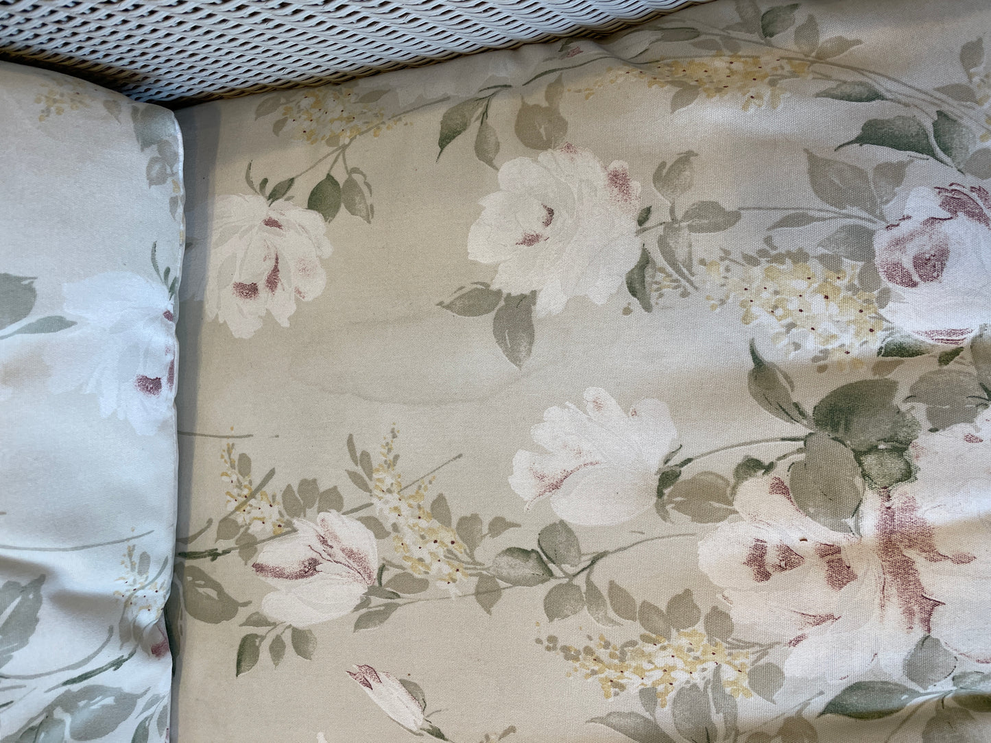 Lloyd Flanders "Lloyd Loom"  Wicker Three Season Sofa, Floral (0OF004)