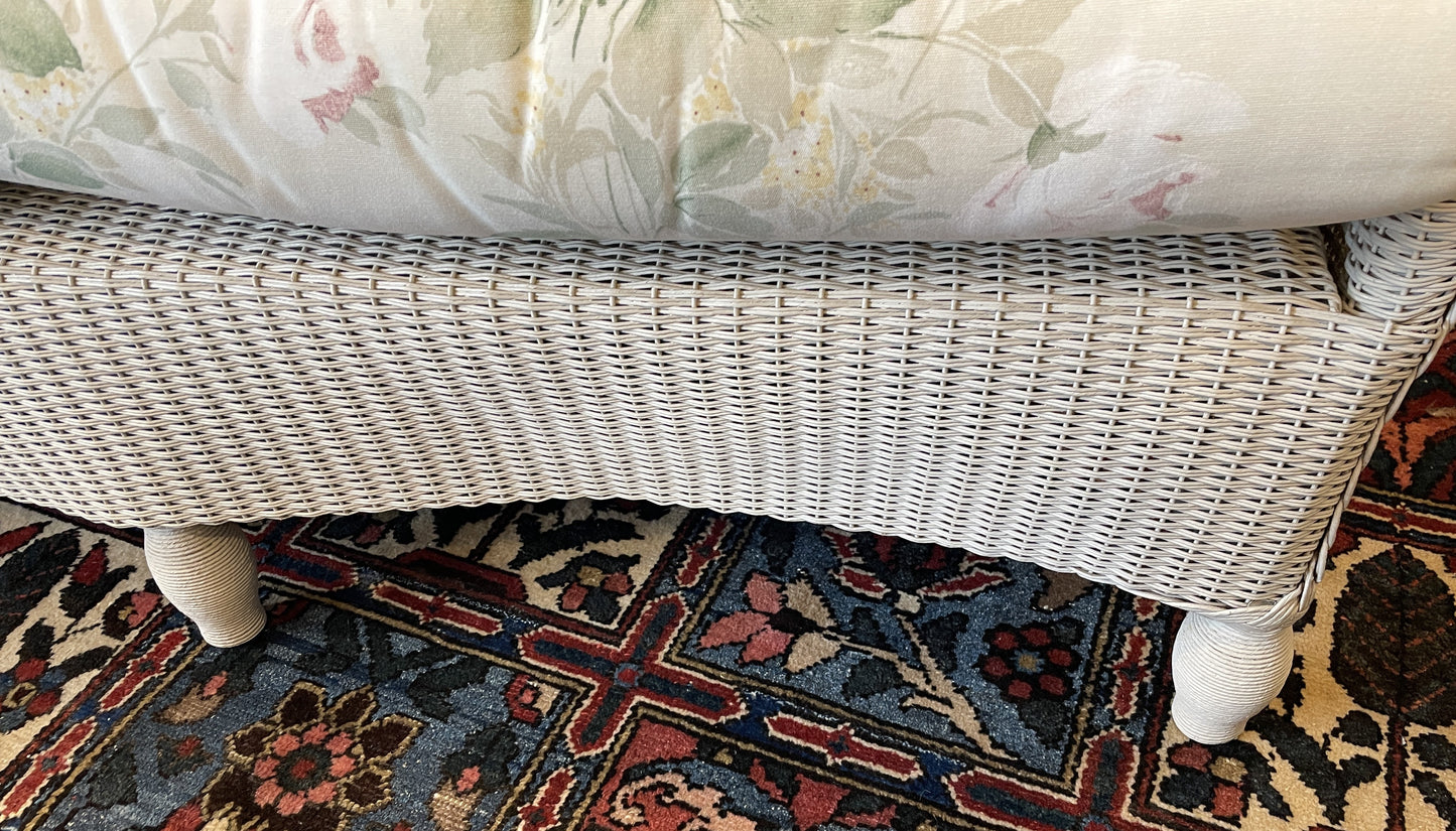Lloyd Flanders "Lloyd Loom"  Wicker Three Season Sofa, Floral (0OF004)