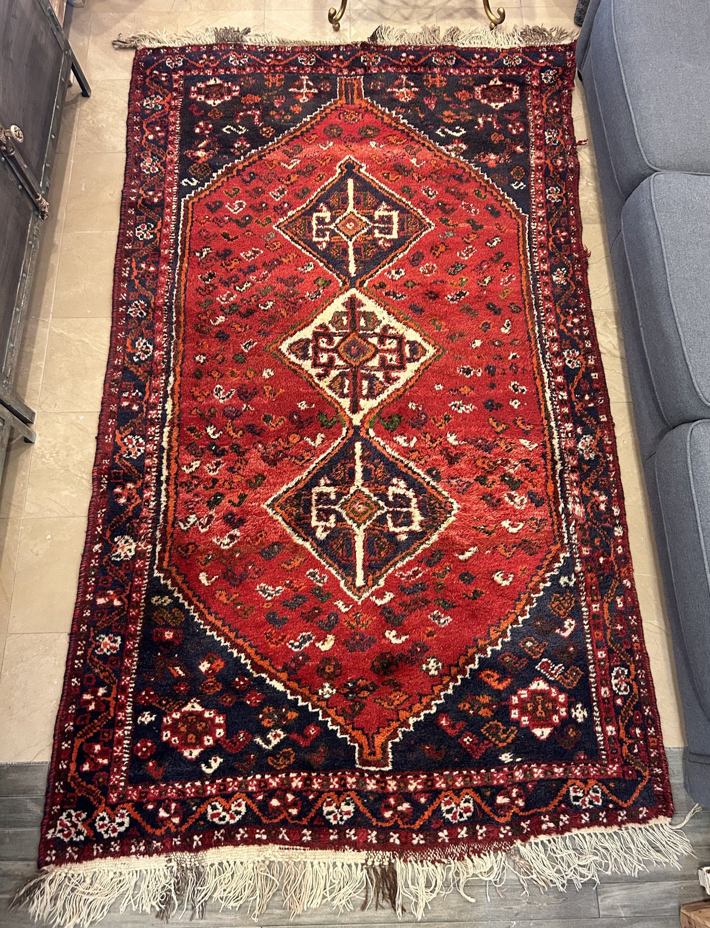 Vintage Hand Knotted Tribal Runner (Approx. 4x5) (0KL001)