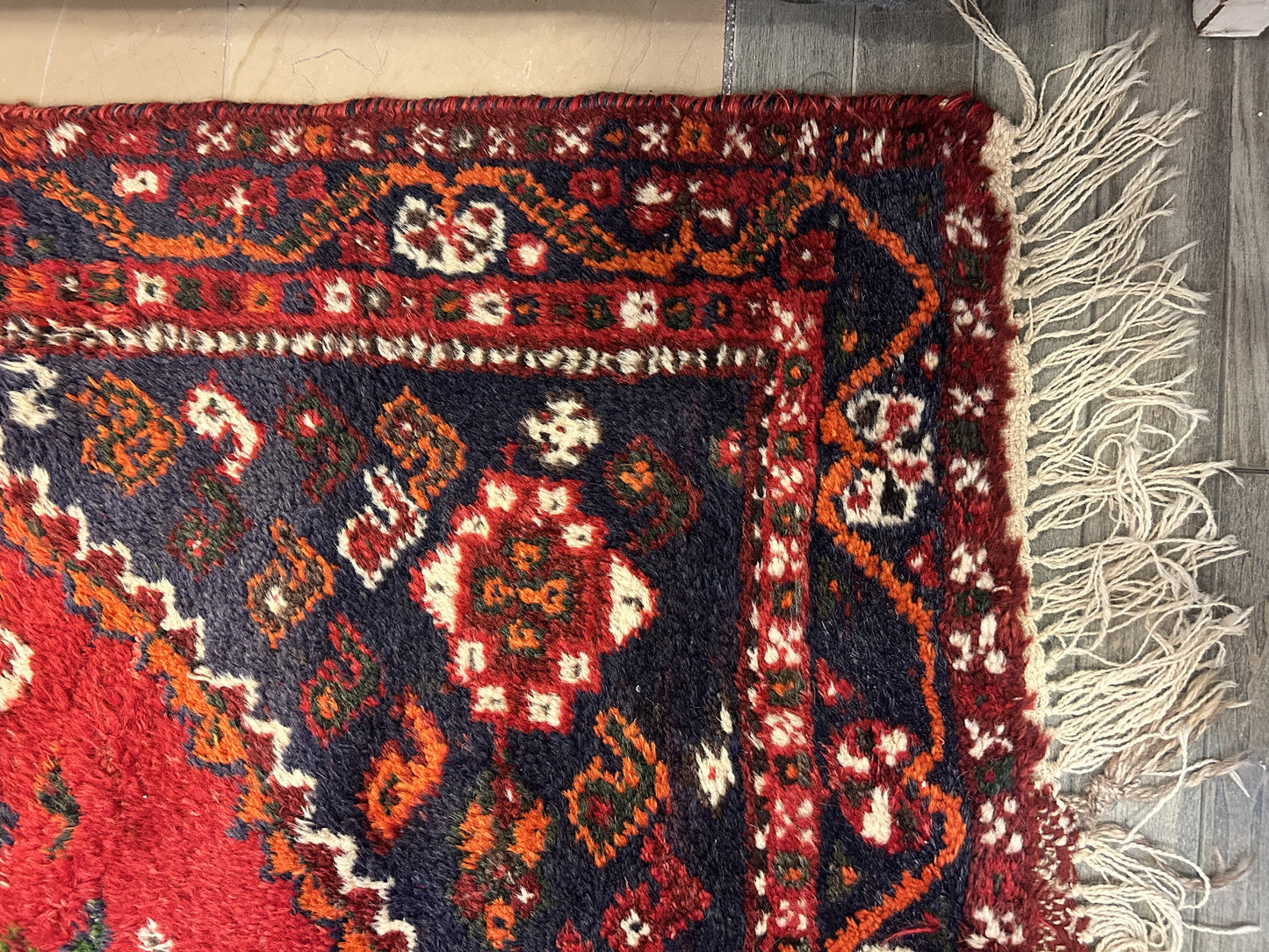 Vintage Hand Knotted Tribal Runner (Approx. 4x5) (0KL001)