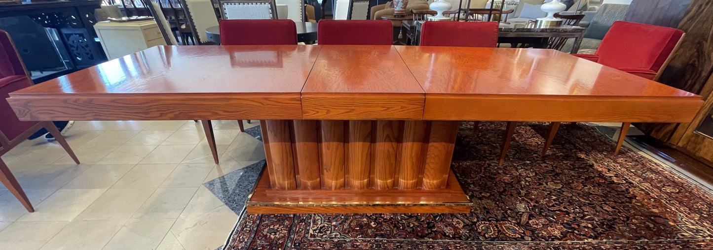 Custom Oak Parsons Pedestal Dining table, commissioned by Scott Himmel (0KP001)