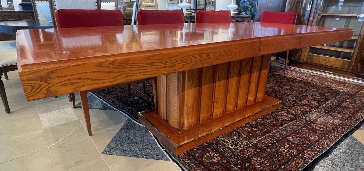 Custom Oak Parsons Pedestal Dining table, commissioned by Scott Himmel (0KP001)