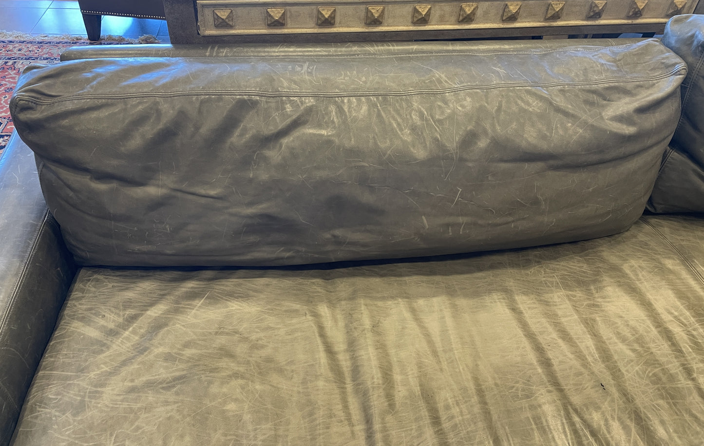 Restoration Hardware Maxwell Sectional, AS IS in Gray Italian Brompton Leather (0GW006)