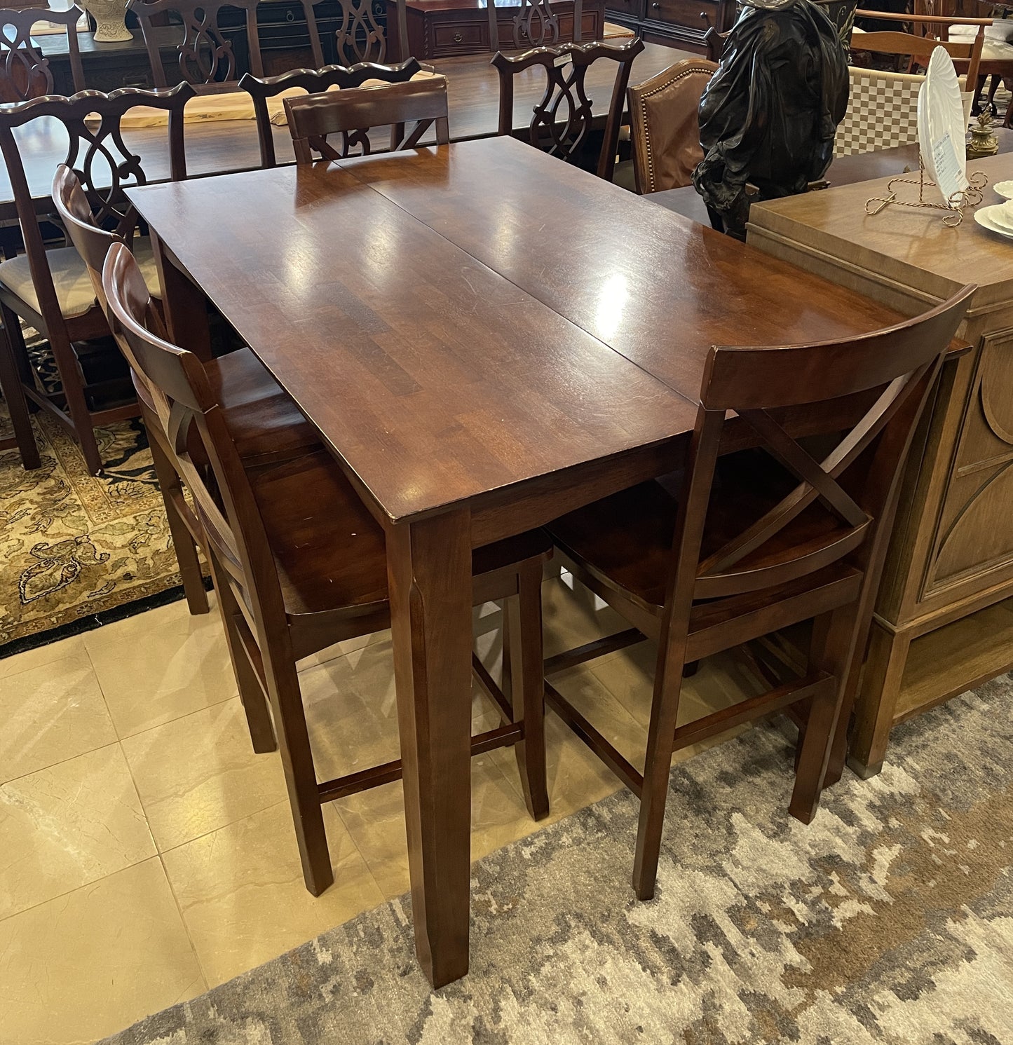Bar Height Dining Table with 6 stools (0GZ002)