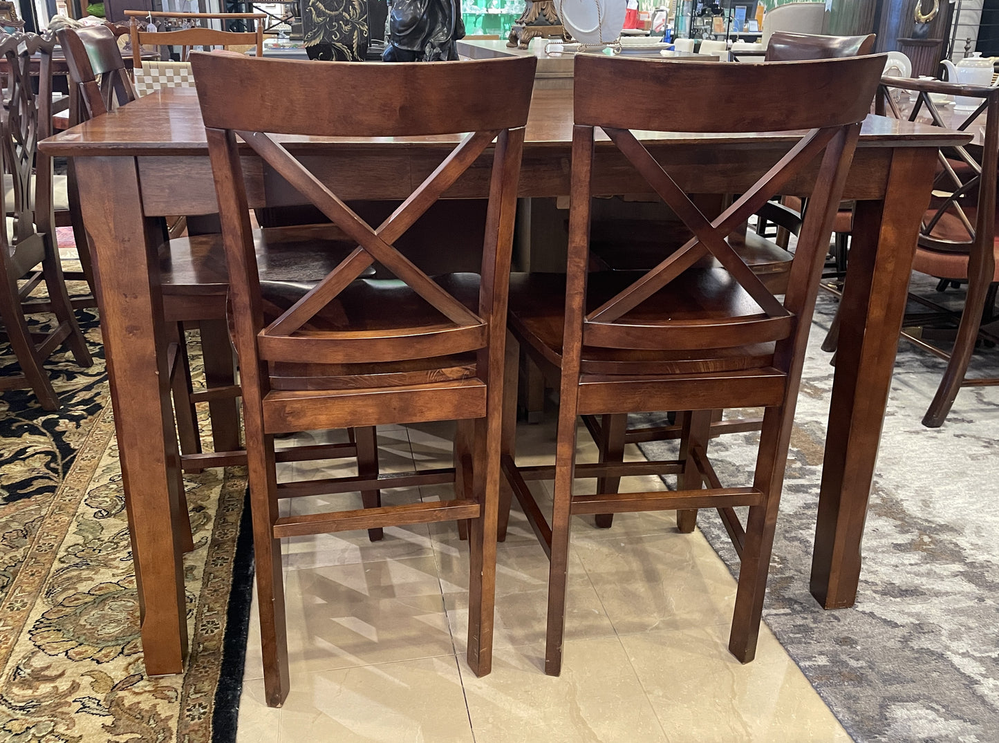 Bar Height Dining Table with 6 stools (0GZ002)