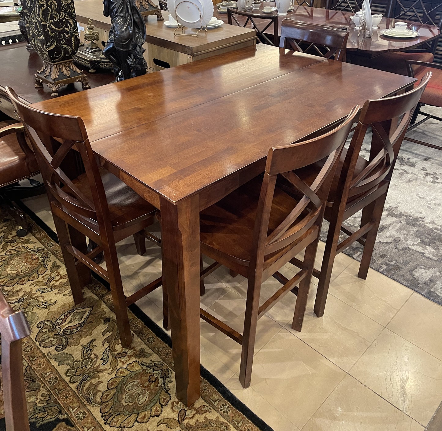 Bar Height Dining Table with 6 stools (0GZ002)
