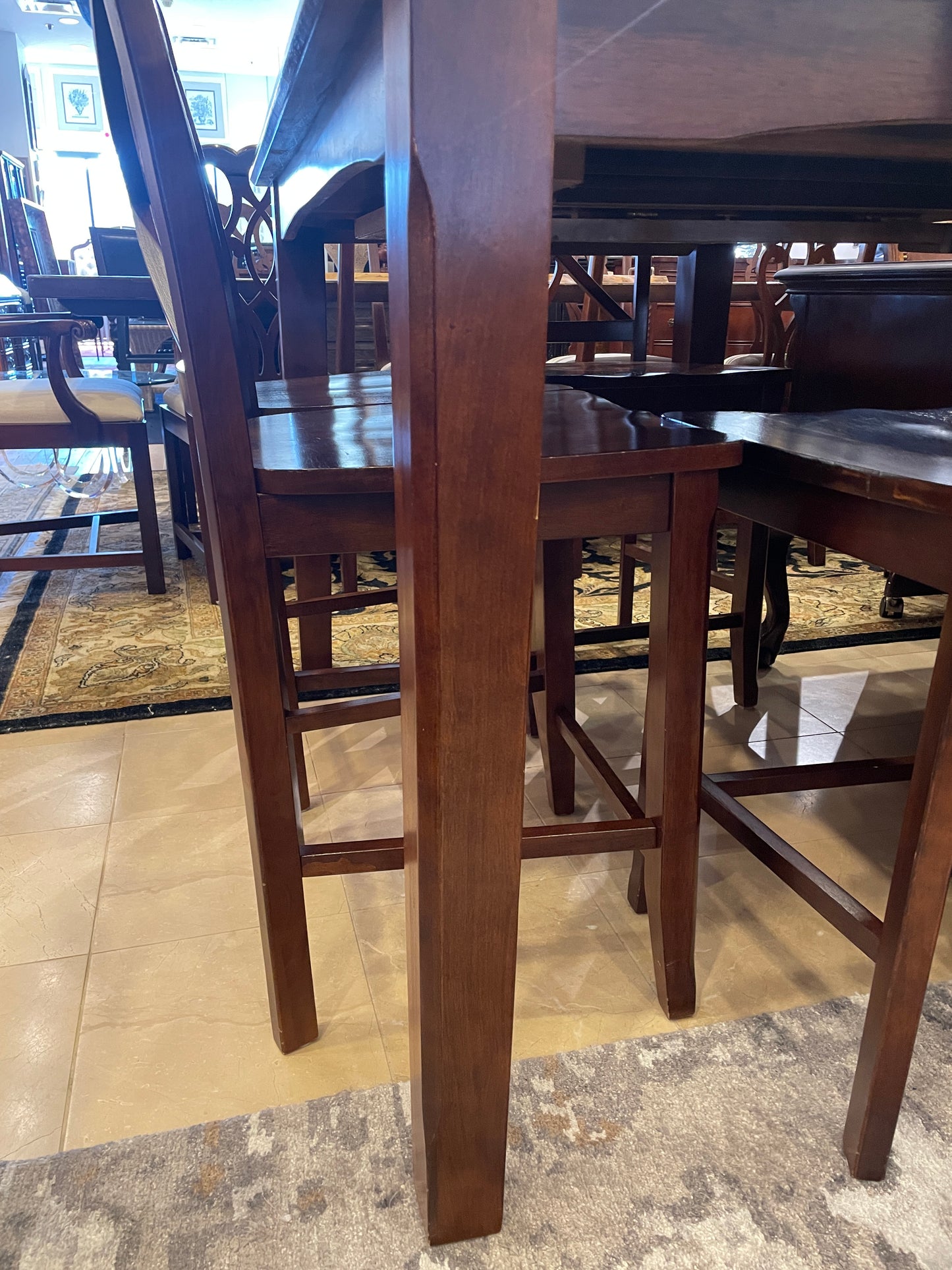 Bar Height Dining Table with 6 stools (0GZ002)