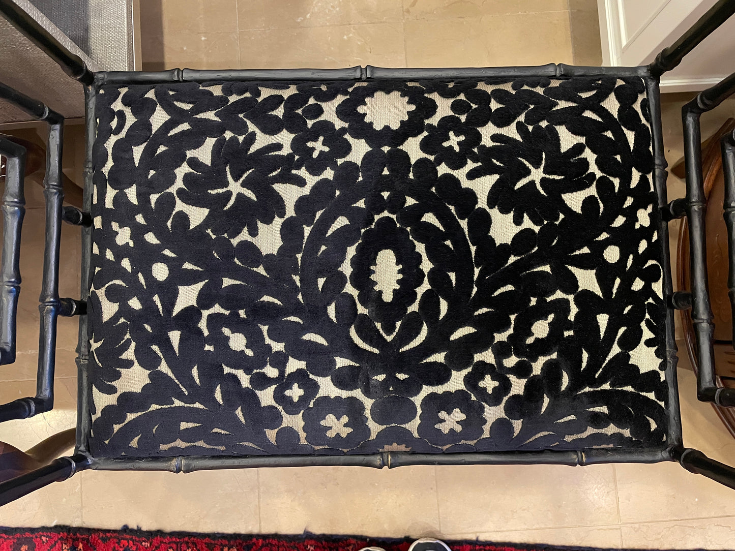 Mid Century Regency Bamboo Iron Bench (0KP006)