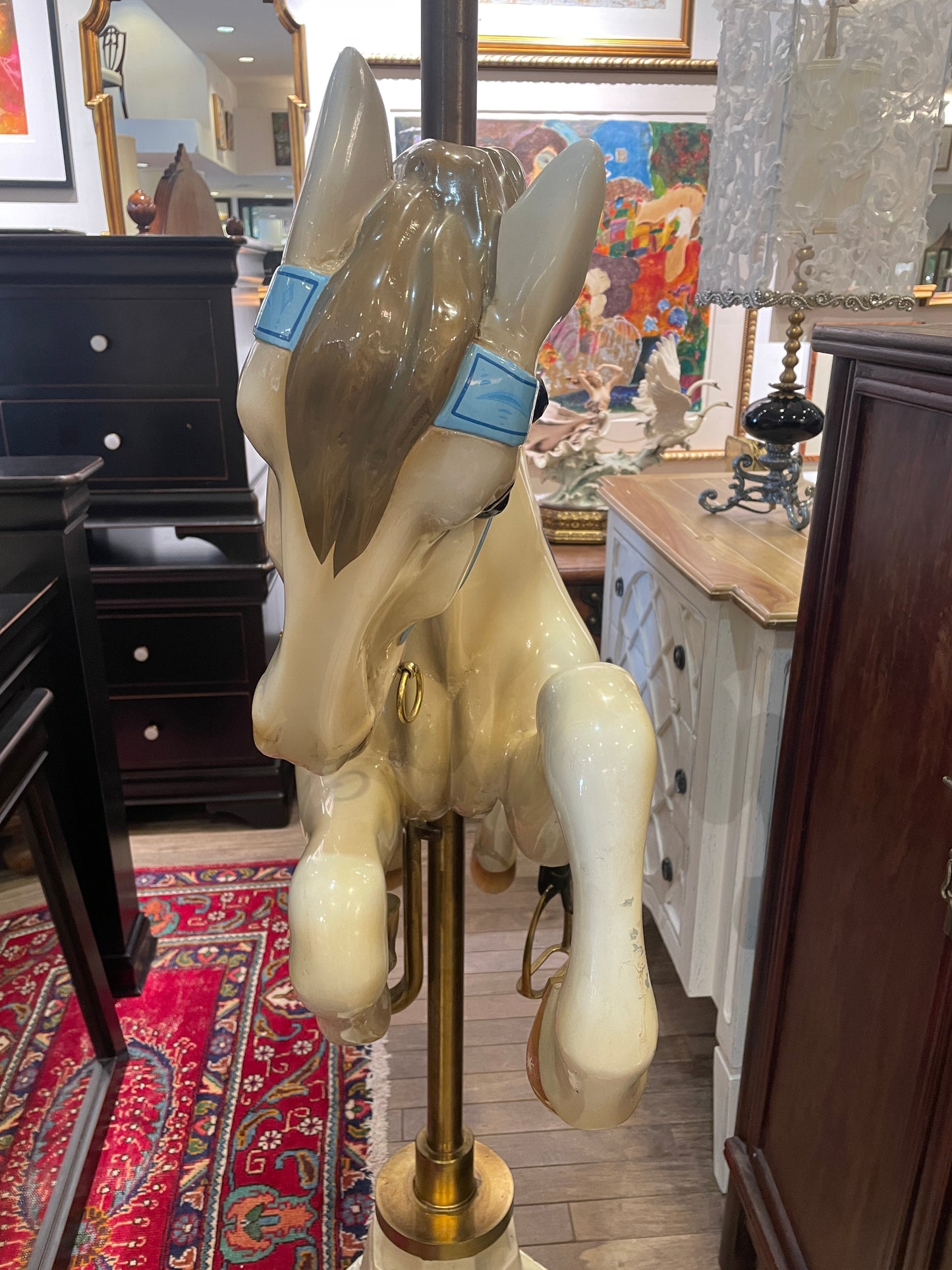 Allan Herschell Attributed Repainted Carousel Horse, Jumper with Jewels (060005)