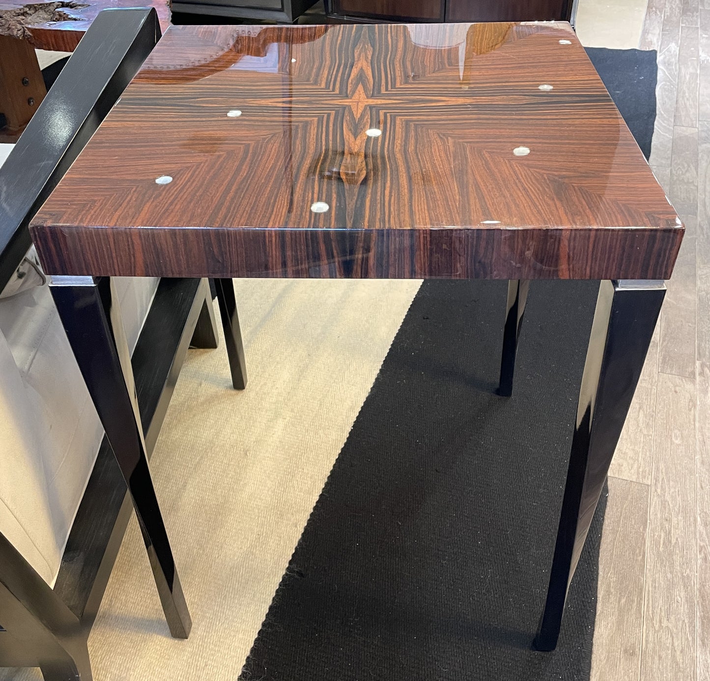Deco Lacquer and Macassar Ebony Accent Table (0KP004)