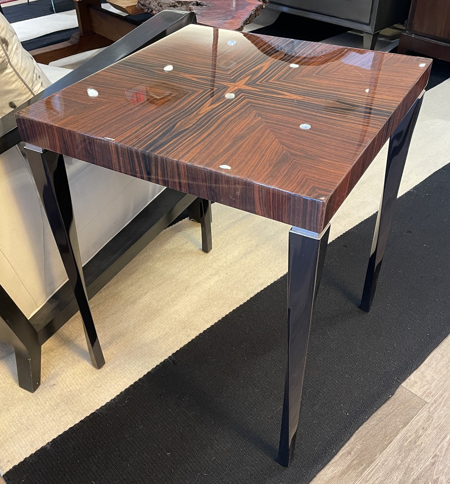 Deco Lacquer and Macassar Ebony Accent Table (0KP004)